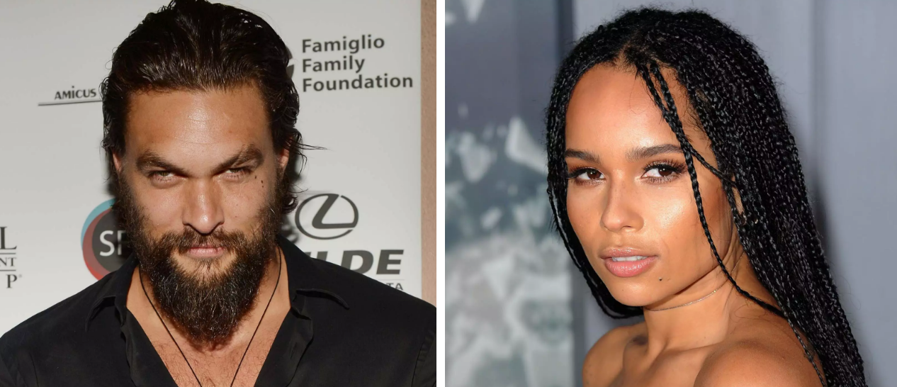 "Game of Thrones" actor Jason Momoa is the stepfather of Zoë Kravitz.