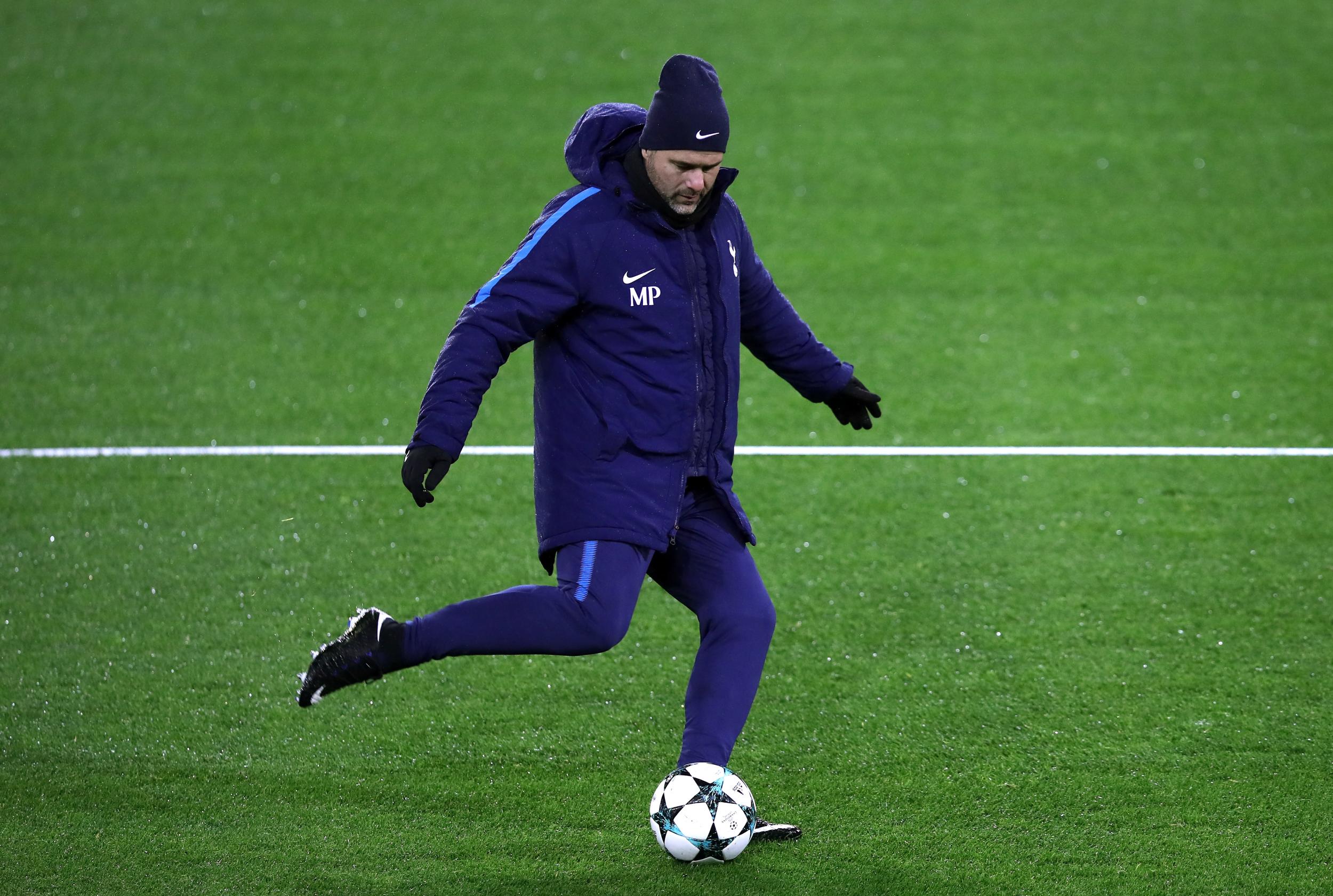 Mauricio Pochettino in Spurs training at Signal Iduna Park