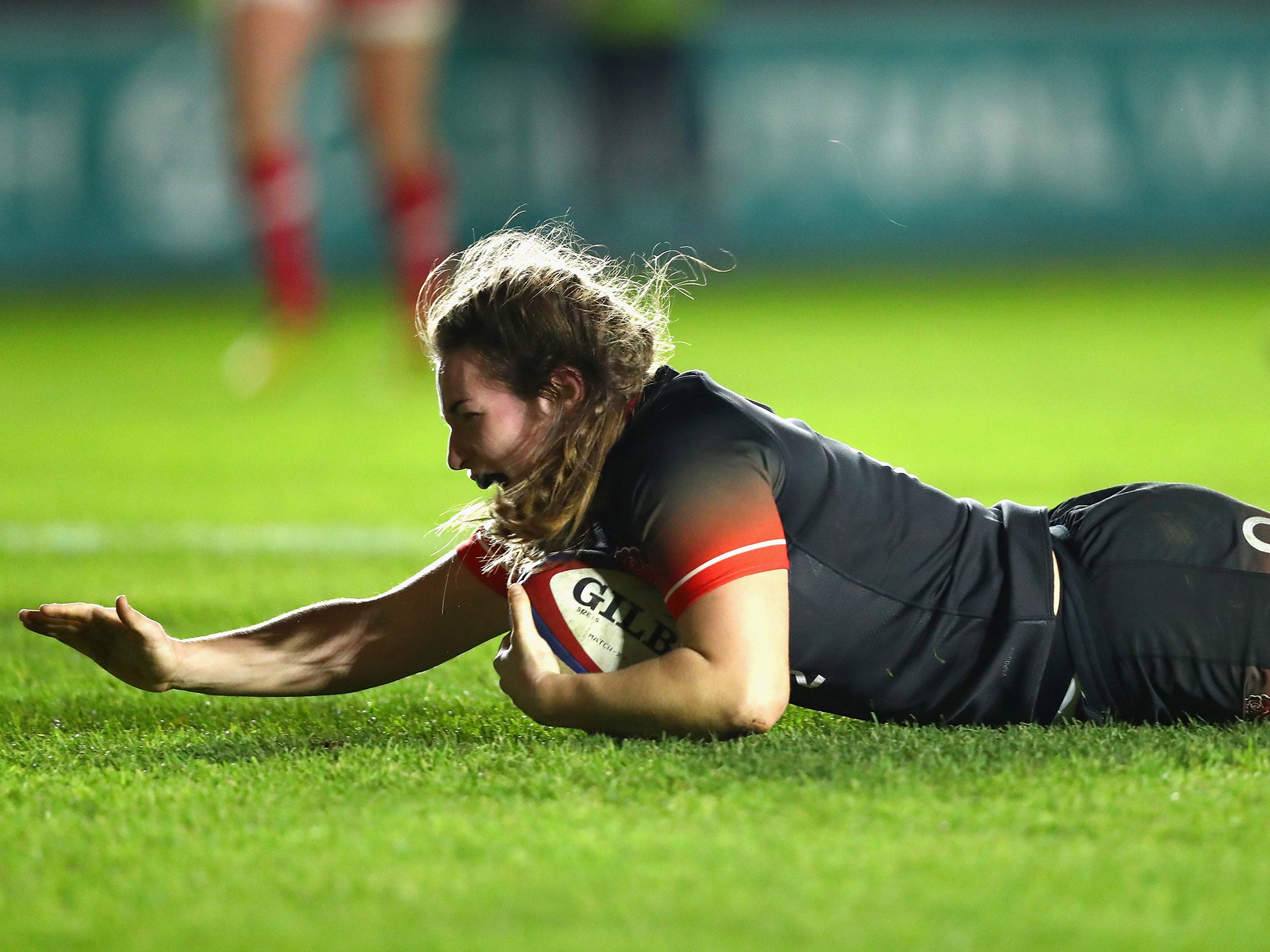 Jo Brown scored on her England debut as England cruised to victory