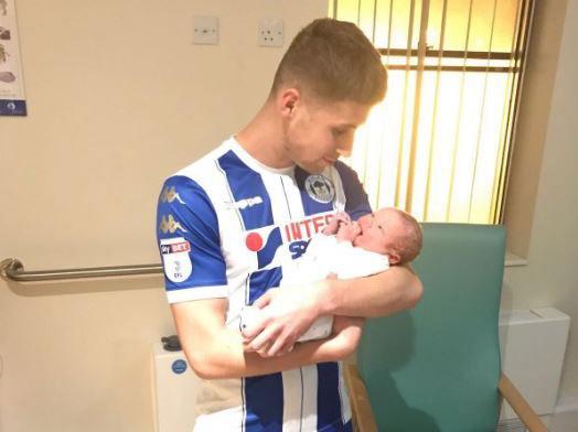 Ryan Colclough dashed away from the game just in time to see his child being born