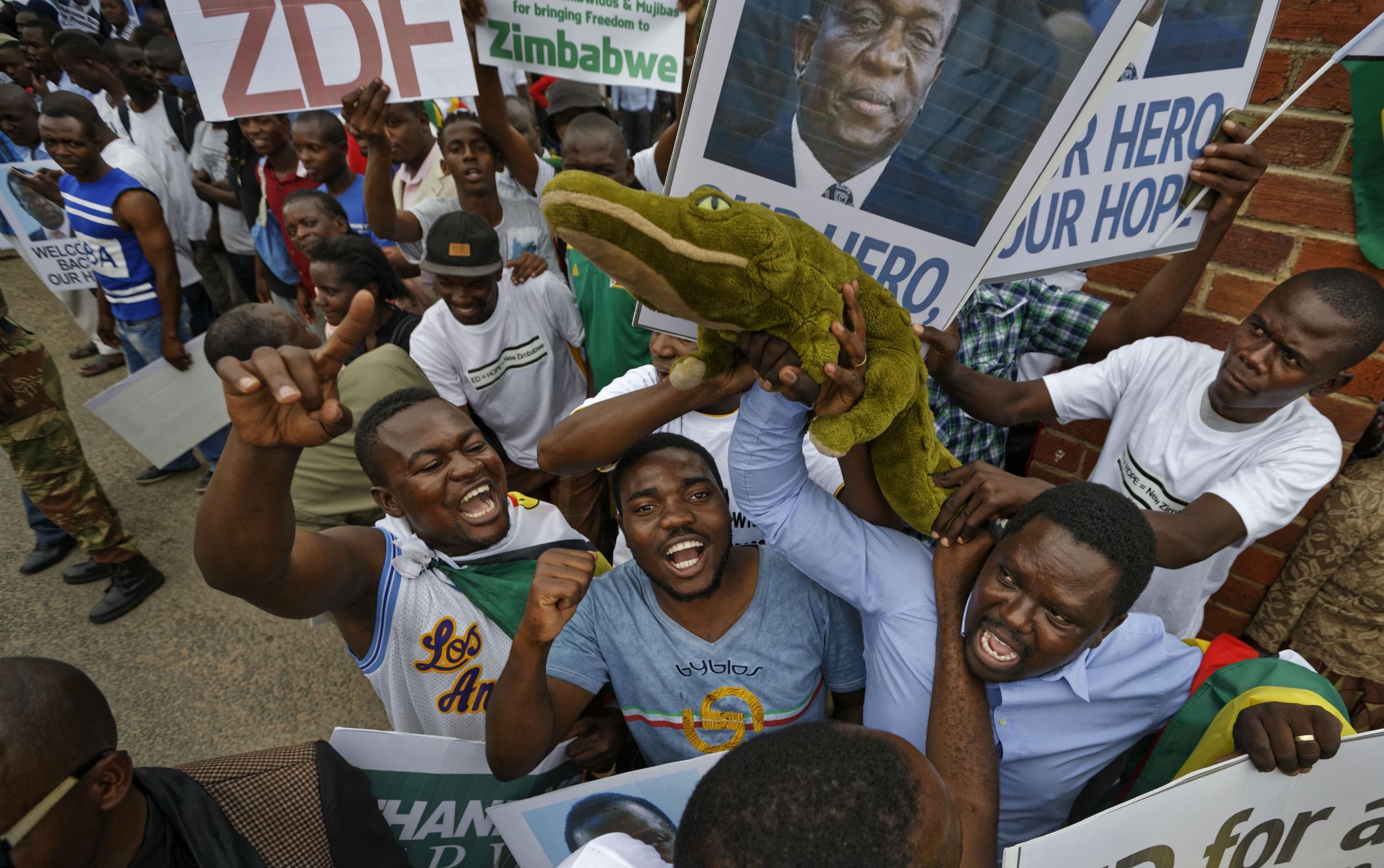 Supporters of Emmerson Mnangagwa gathered at Manyame Airbase