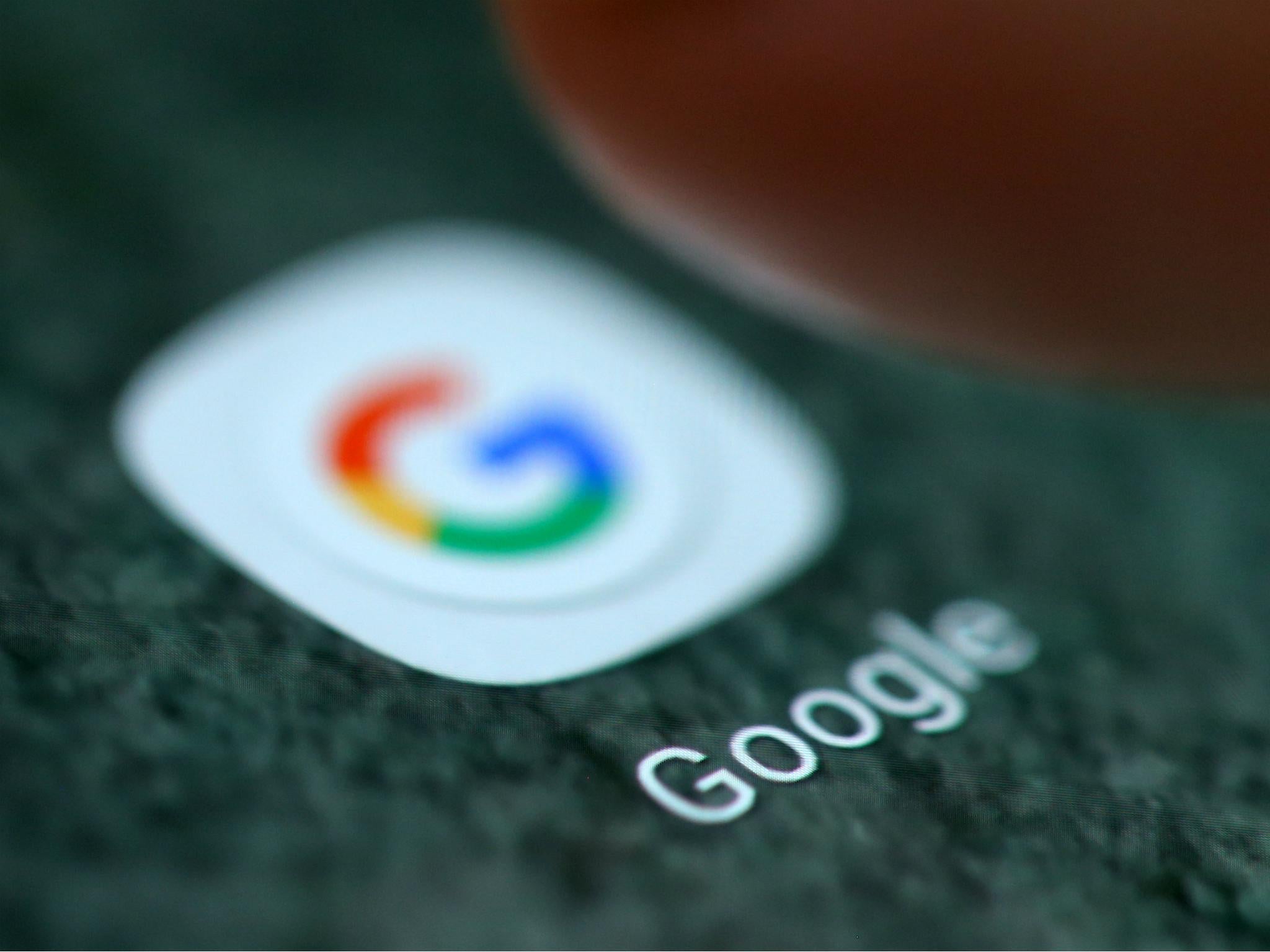 The Google app logo is seen on a smartphone in this picture illustration taken September 15, 2017