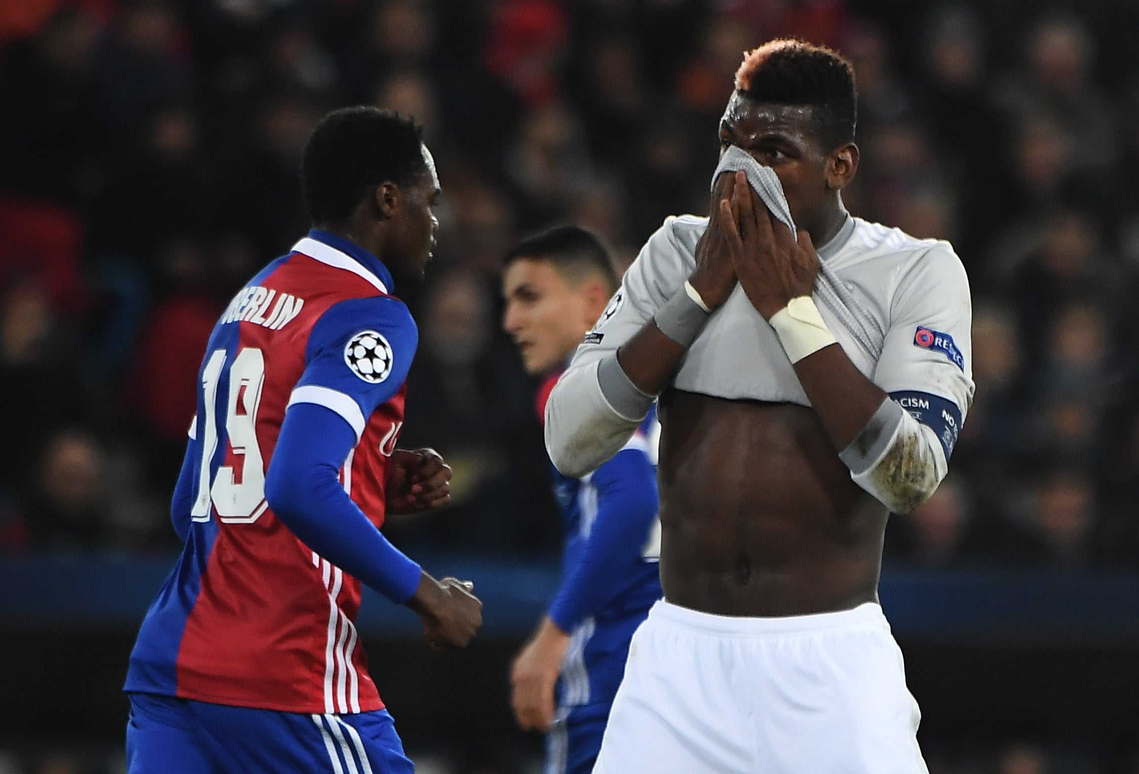 Paul Pogba reacts after a missed opportunity