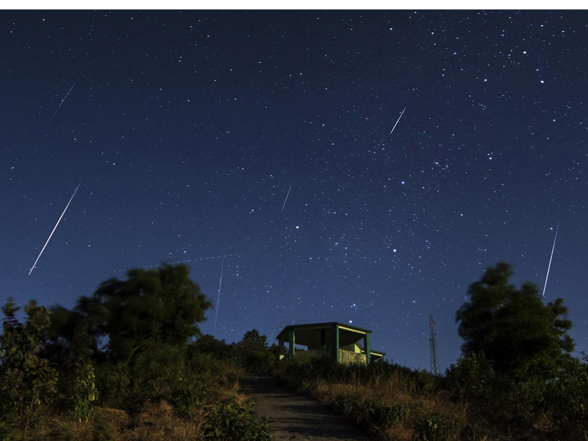 A view of the Geminid meteor shower