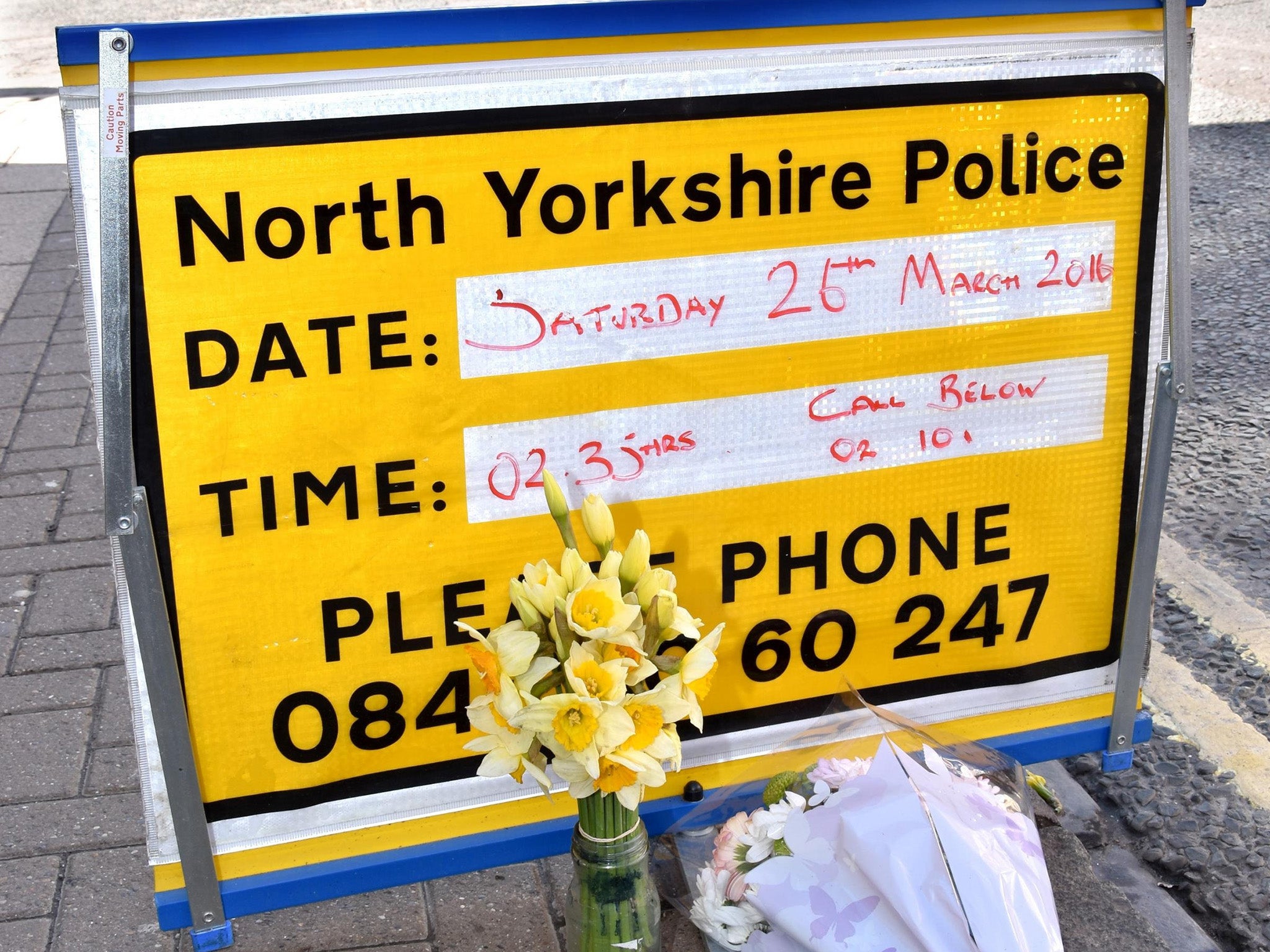 Floral tributes at the scene