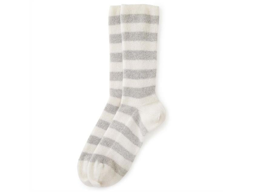 Cashmere Striped Bed Socks, £36, The White Company