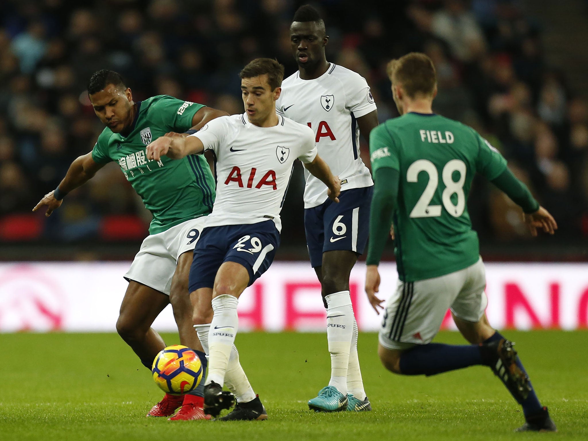 &#13;
Harry Winks was a bright spot on a trying day for Tottenham &#13;