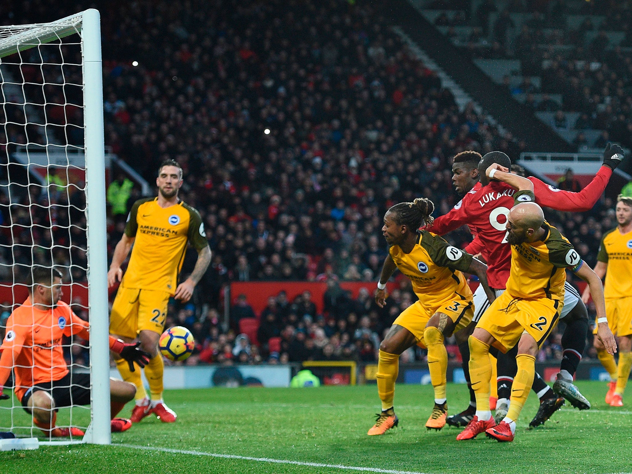 Mathew Ryan makes a double save for the visitors