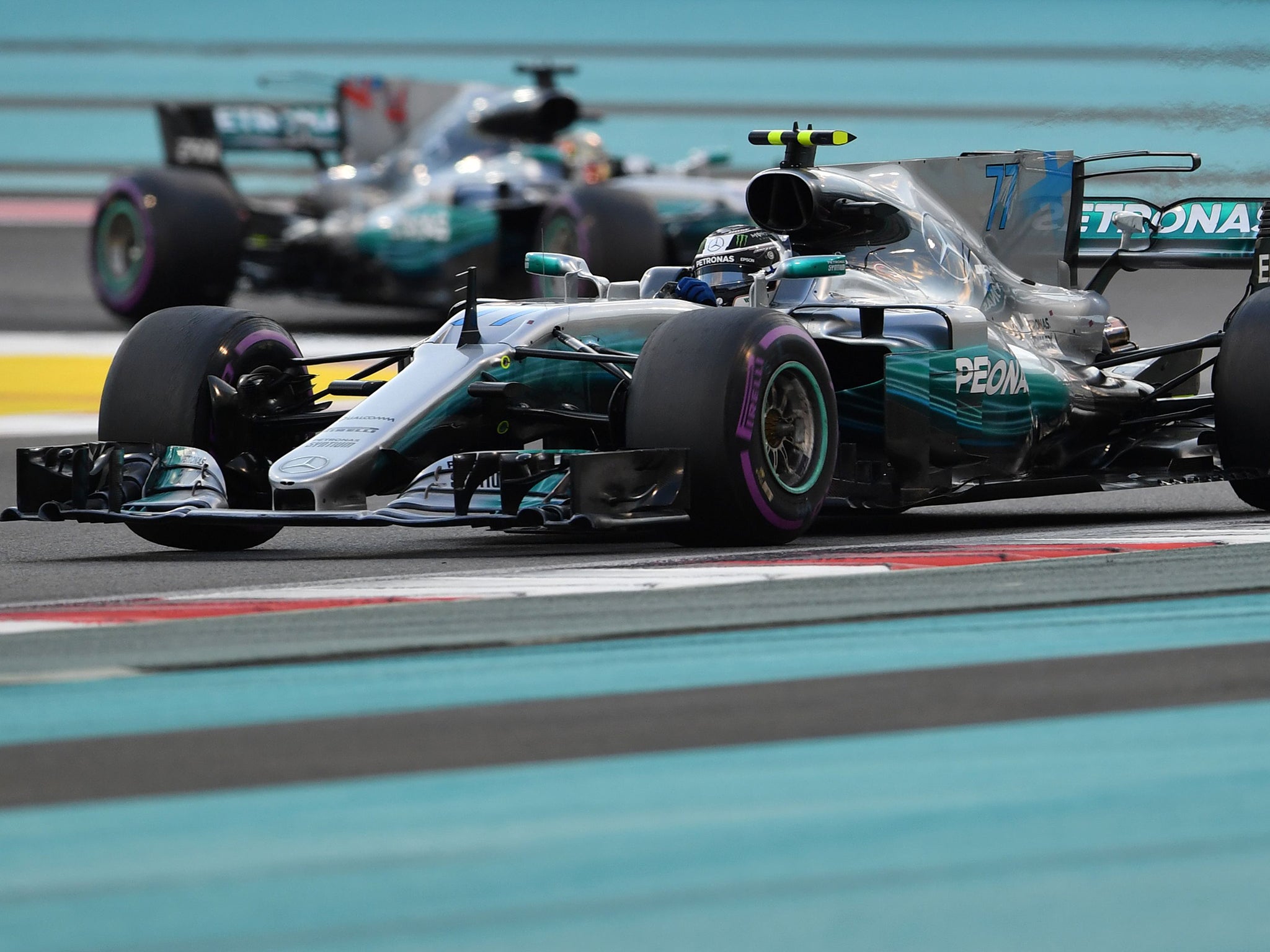 Bottas kept Mercedes teammate Hamilton at bay for the entire race