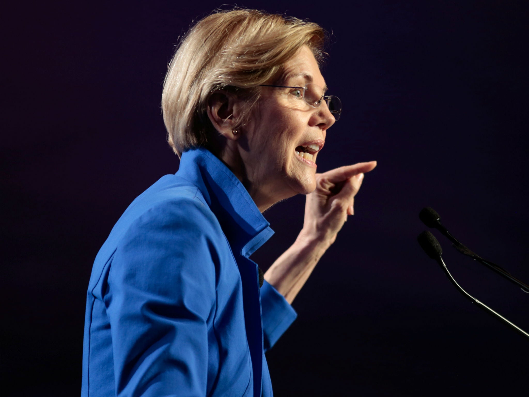 Elizabeth Warren, seen in Atlanta, Georgia on August 12, 2017, is facing a fresh attack from Donald Trump