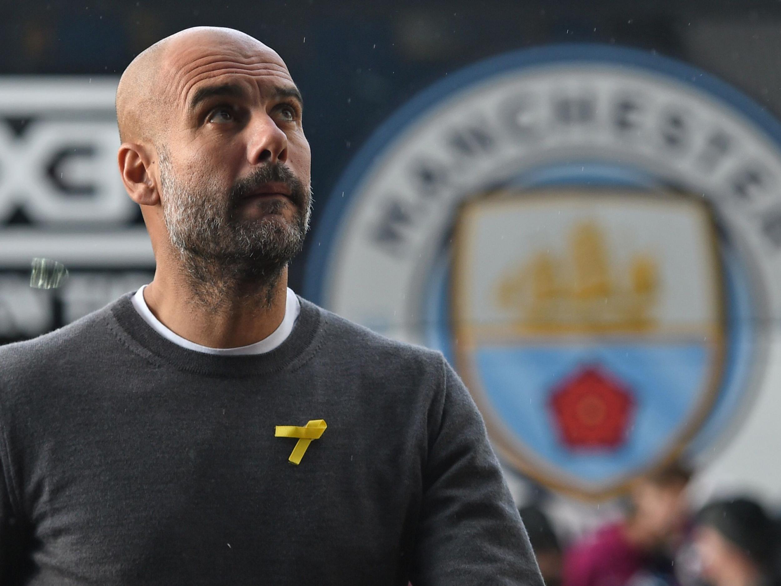 Guardiola has been wearing a yellow ribbon in support of Catalonia's prisoners