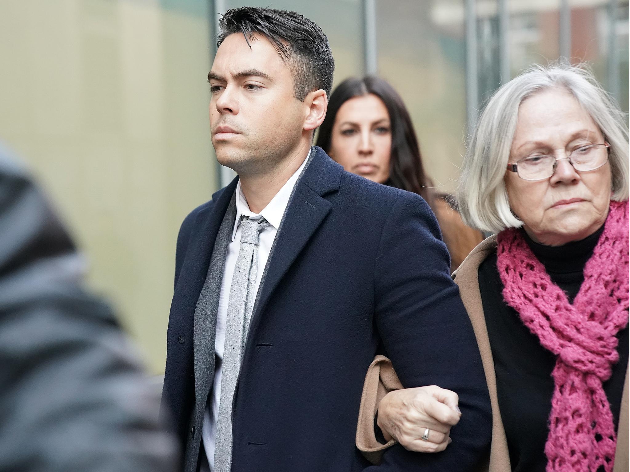 Bruno Langley arriving at Manchester Magistrates' Court, where he was told he must sign the sex offenders register for the next five years