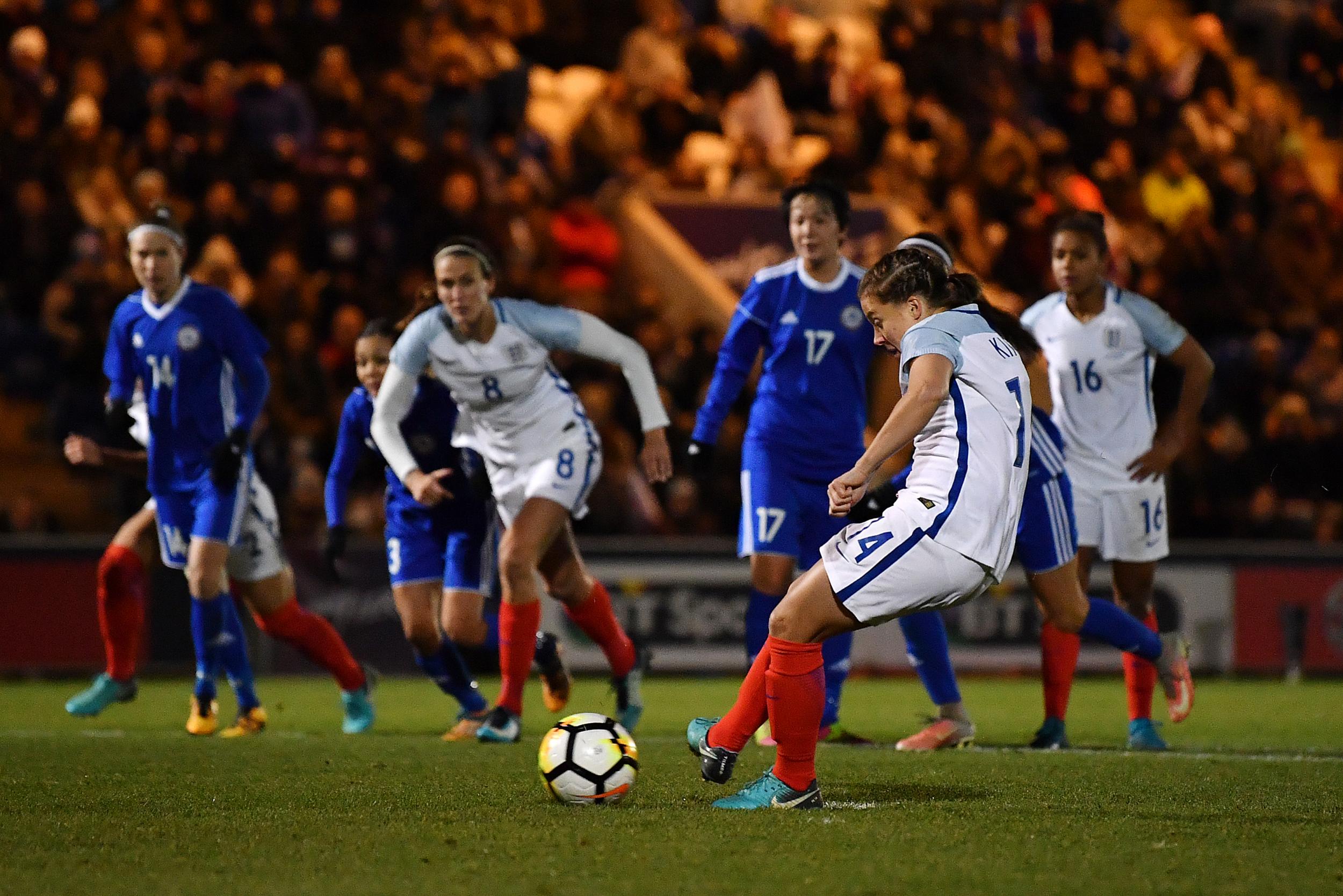 Nikita Parris slots her second of the match