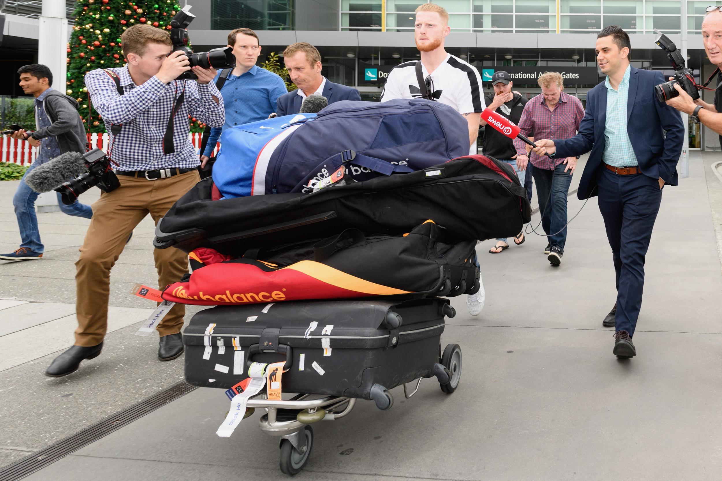 Ben Stokes touched down at Christchurch Airport on Wednesday morning