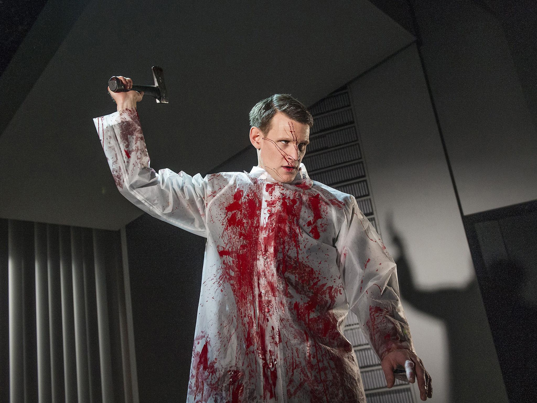 Smith plays serial killer Patrick Bateman in the musical adaption of ‘American Psycho’ at London’s Almeida Theatre (Rex)