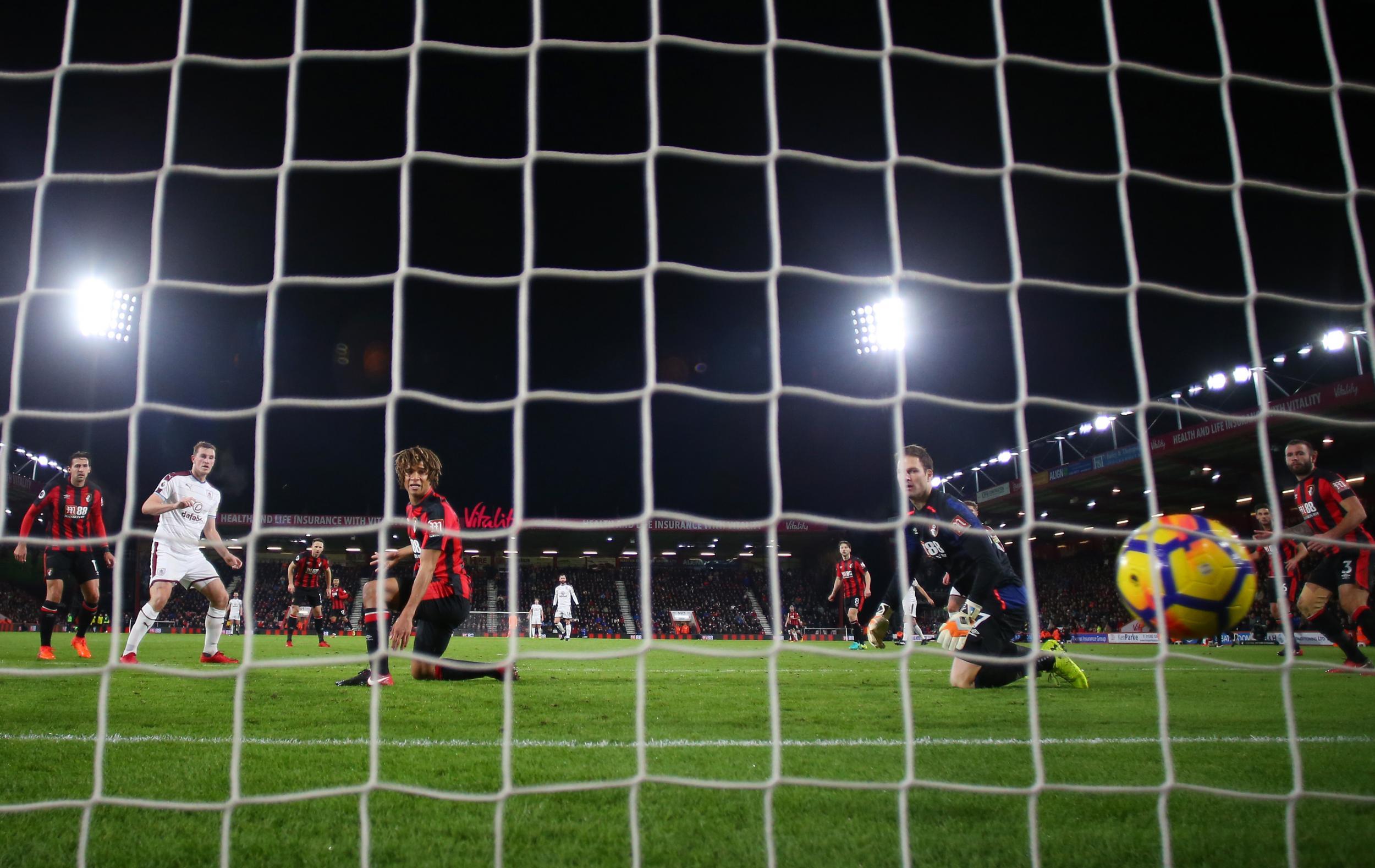 Chris Wood puts Burnley ahead at Bournemouth with a tap-in