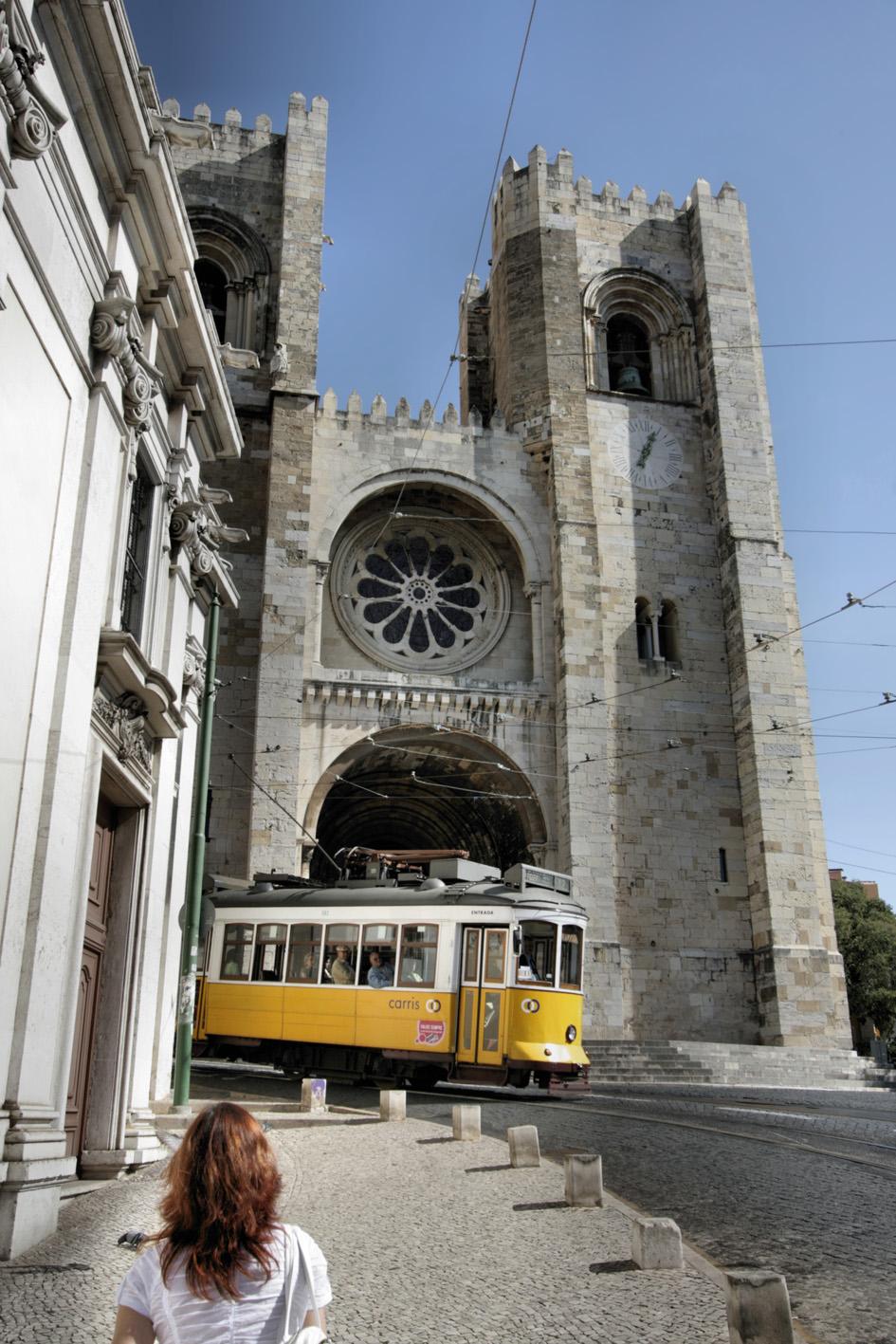 Lisbon’s iconic 28 tram is a good way to see much of the city’s architecture