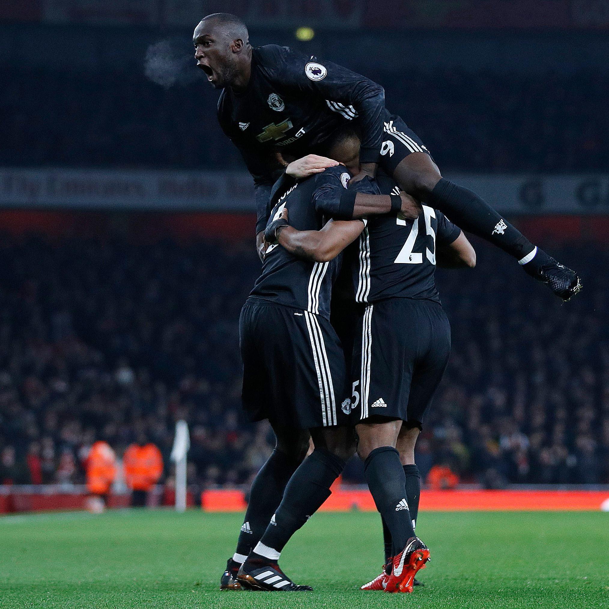 United celebrate their opening goal