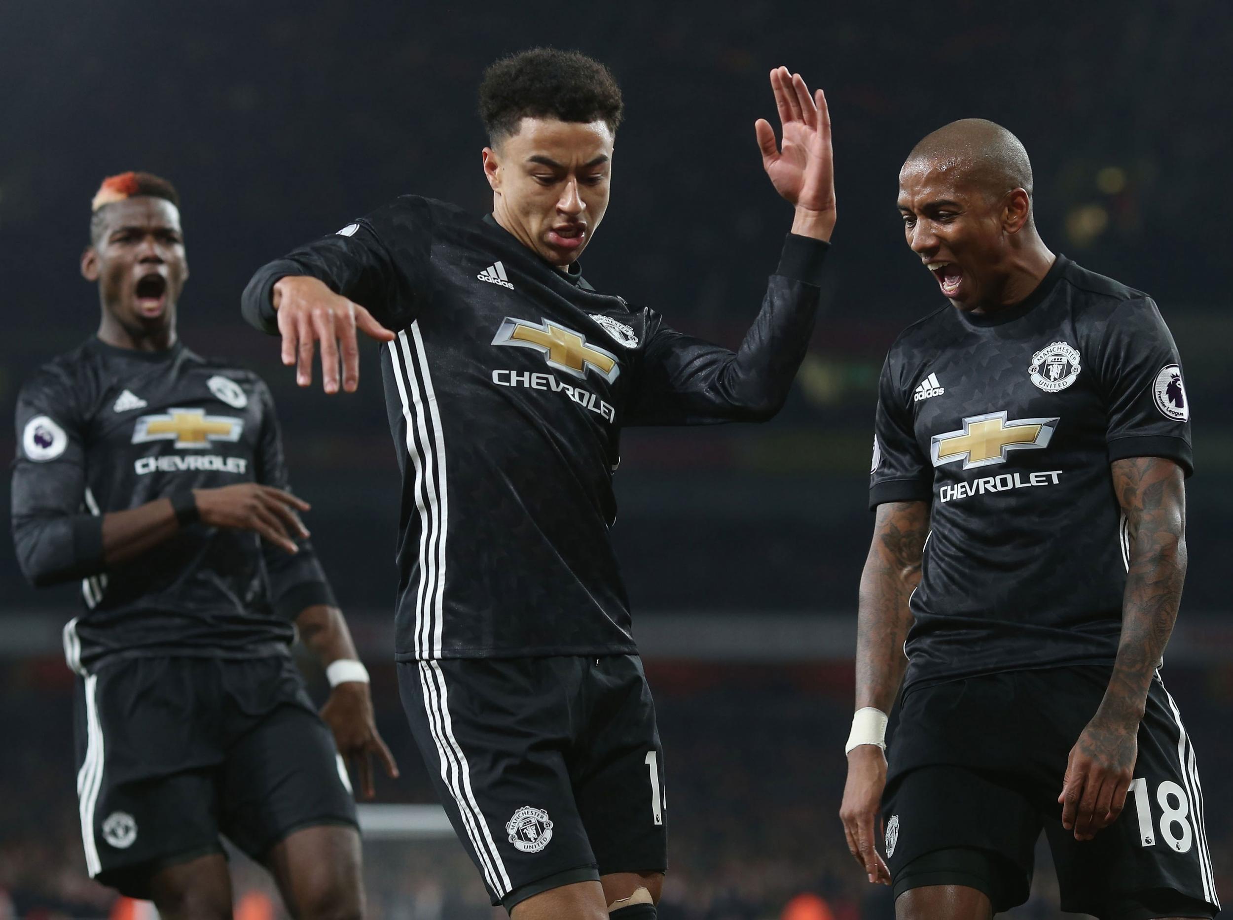 Jesse Lingard was United's hero for the second time in a week at the Emirates