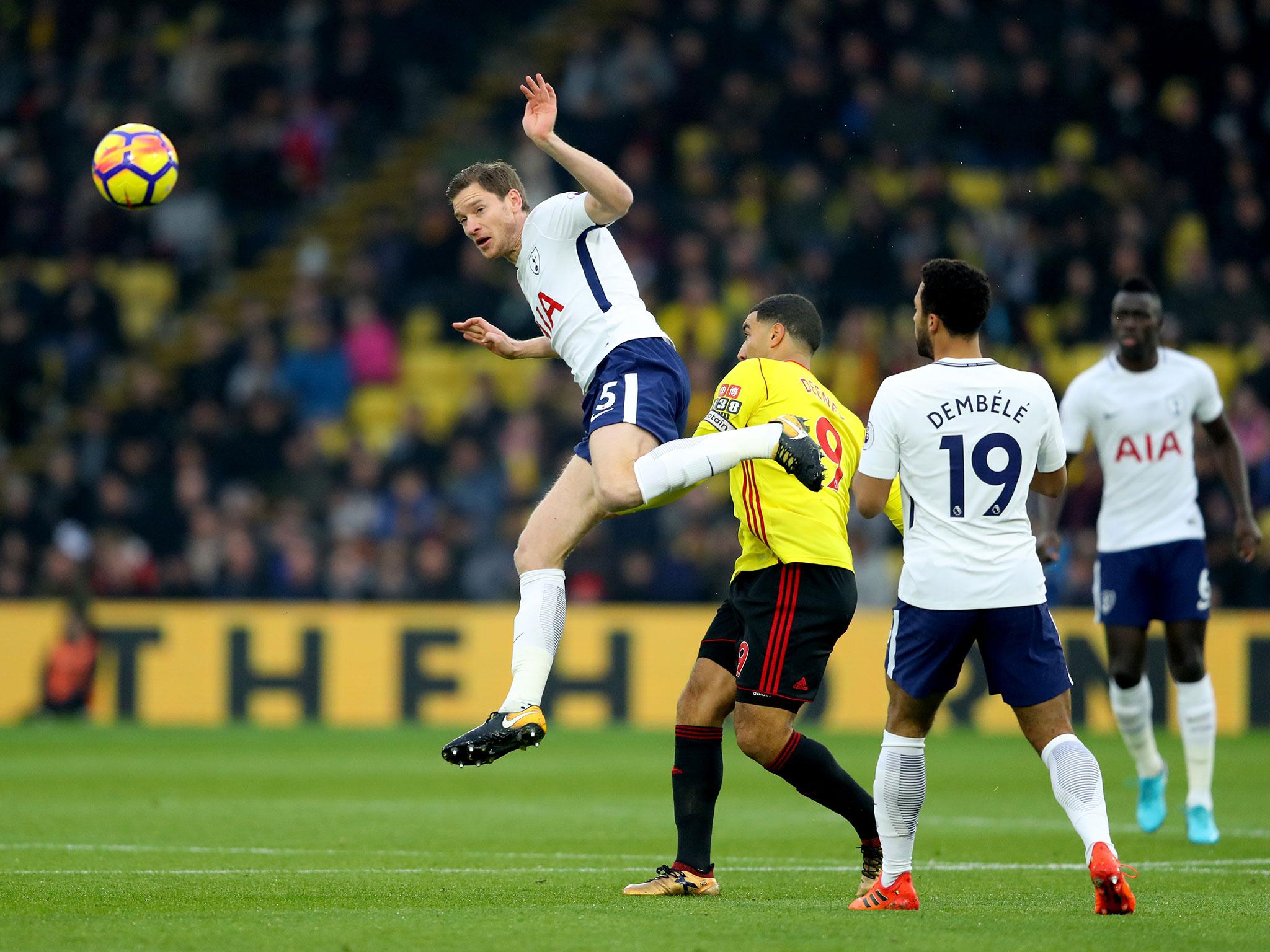 Jan Vertonghen in action for Tottenham on Saturday