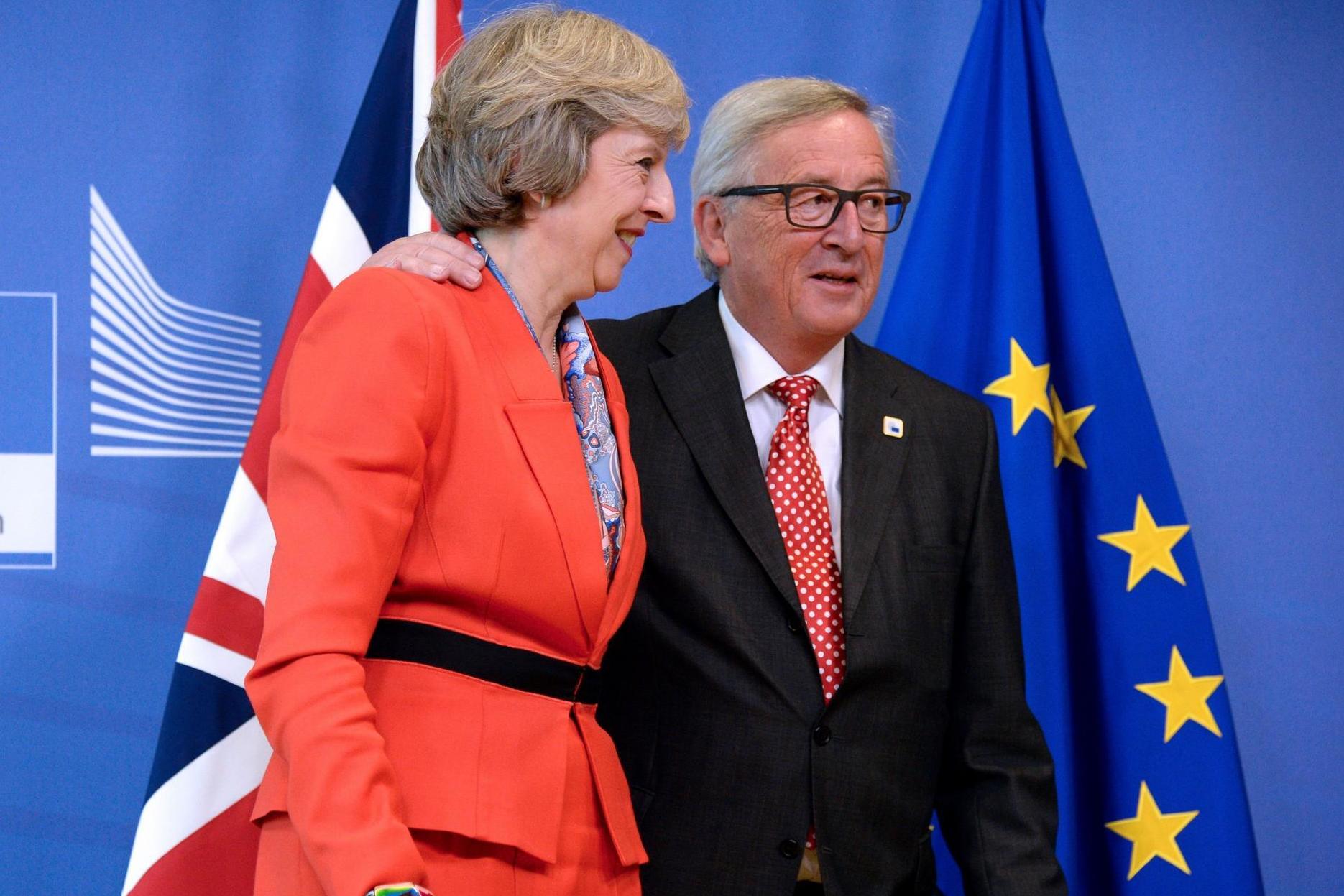 Theresa May and Jean-Claude Juncker