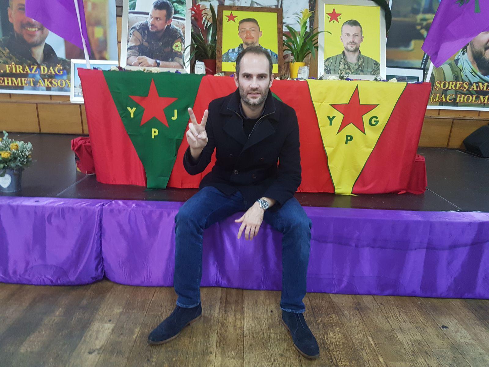 Gifford, at the Kurdish Community Centre in Haringey, has returned to the UK