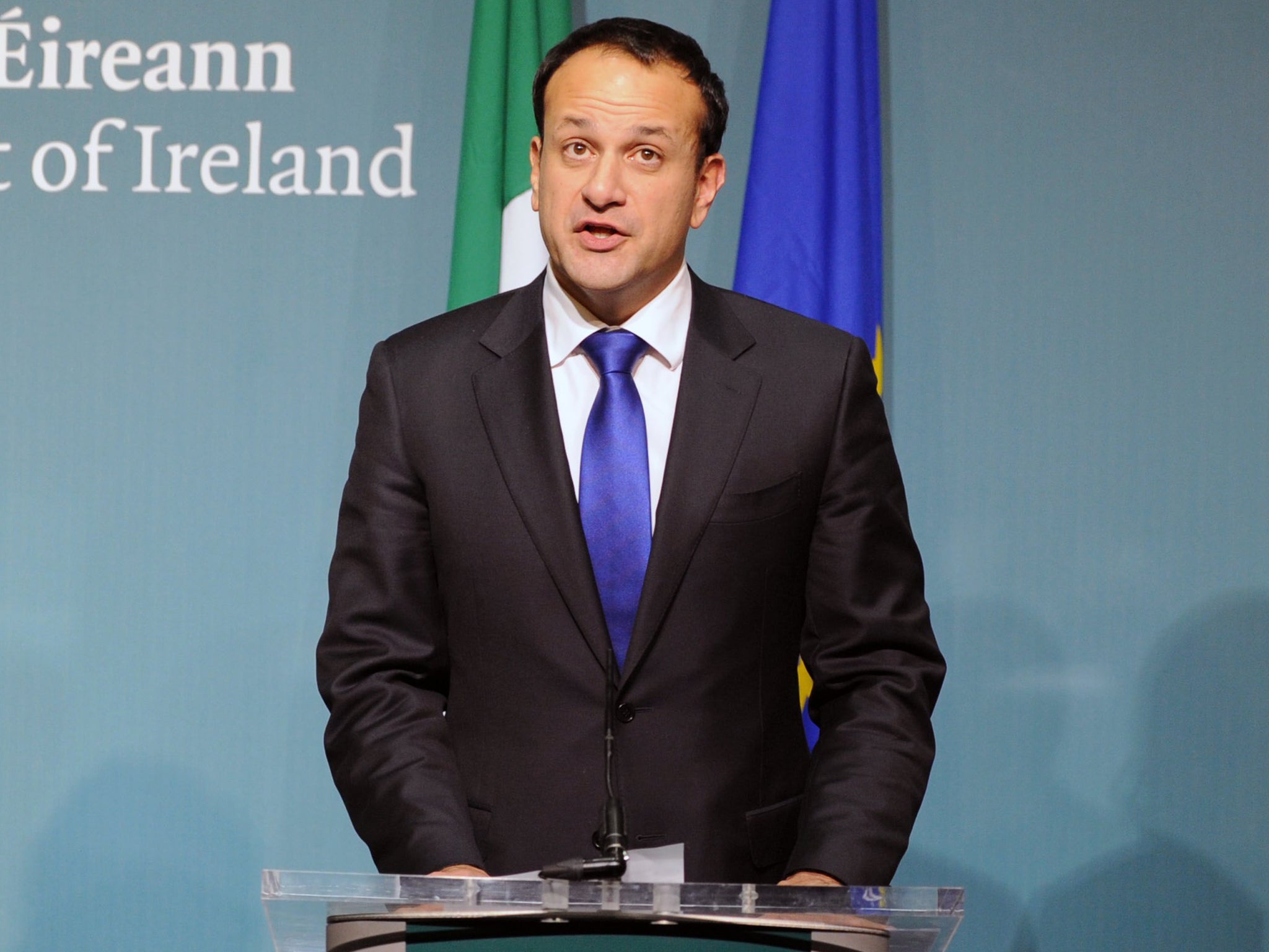 Irish Prime Minister, Leo Varadkar, during a press conference in Dublin