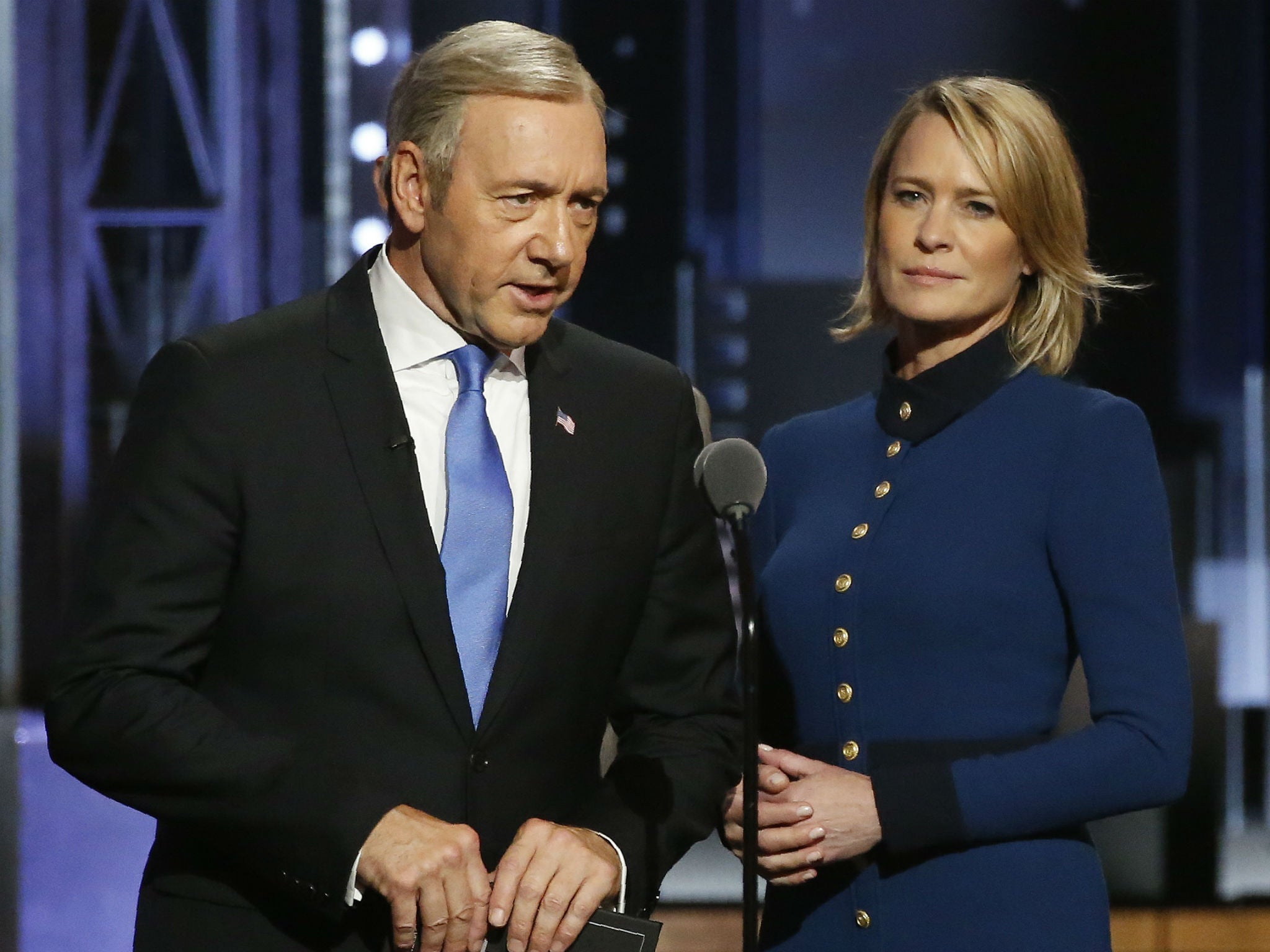 With Kevin Spacey off of 'House of Cards,' Robin Wright will star. Both are shown here at the Tony Awards in New York City on November 6, 2017