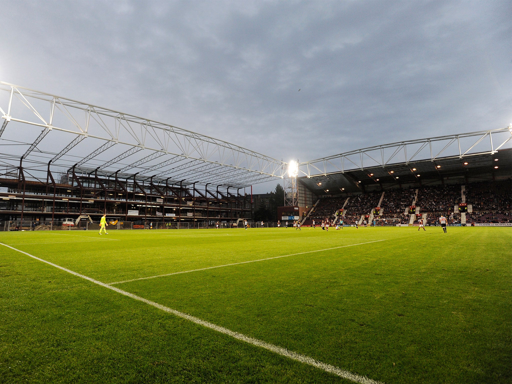 Tynecastle, Hearts' home ground, is one of the two stadiums hosting Christmas dinners