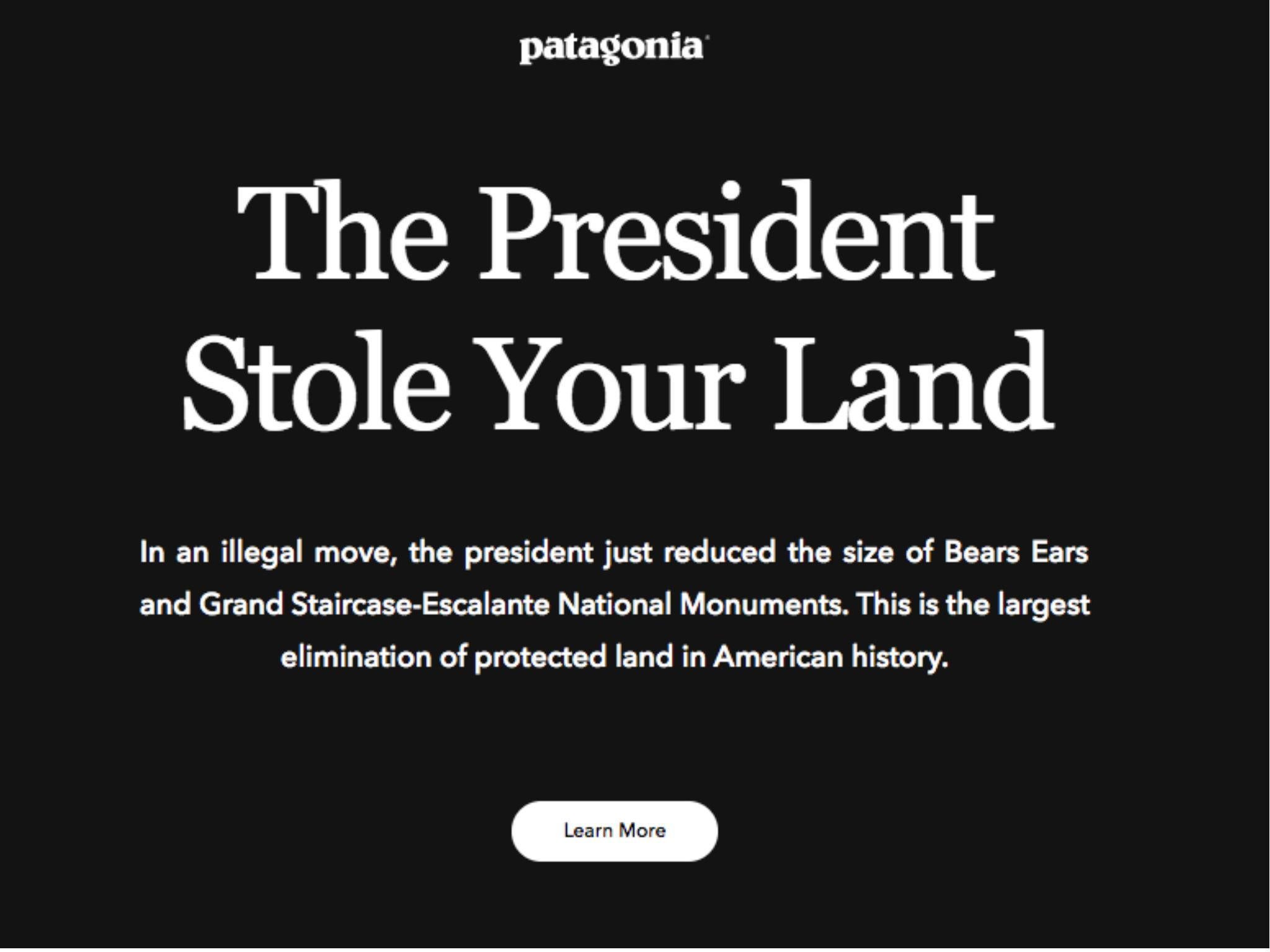 The company is pushing back against Mr Trump's weaking of land protections