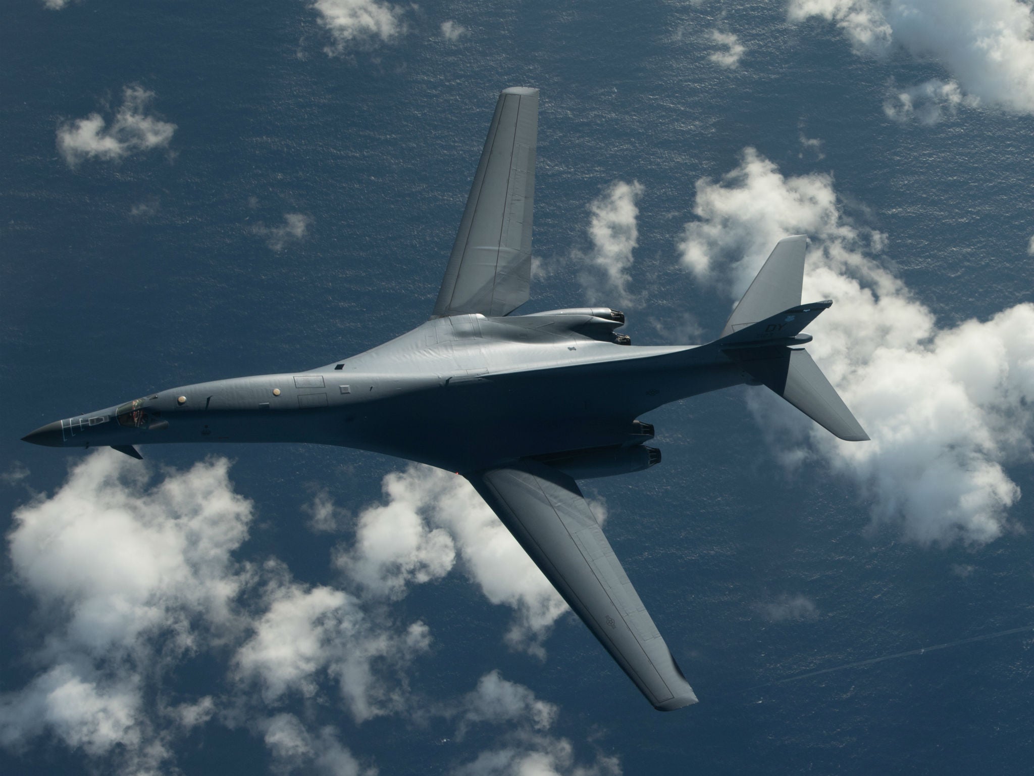 A US Air Force B-1B Lancer bomber, the same type which will fly over the Korean peninsula on Wednesday