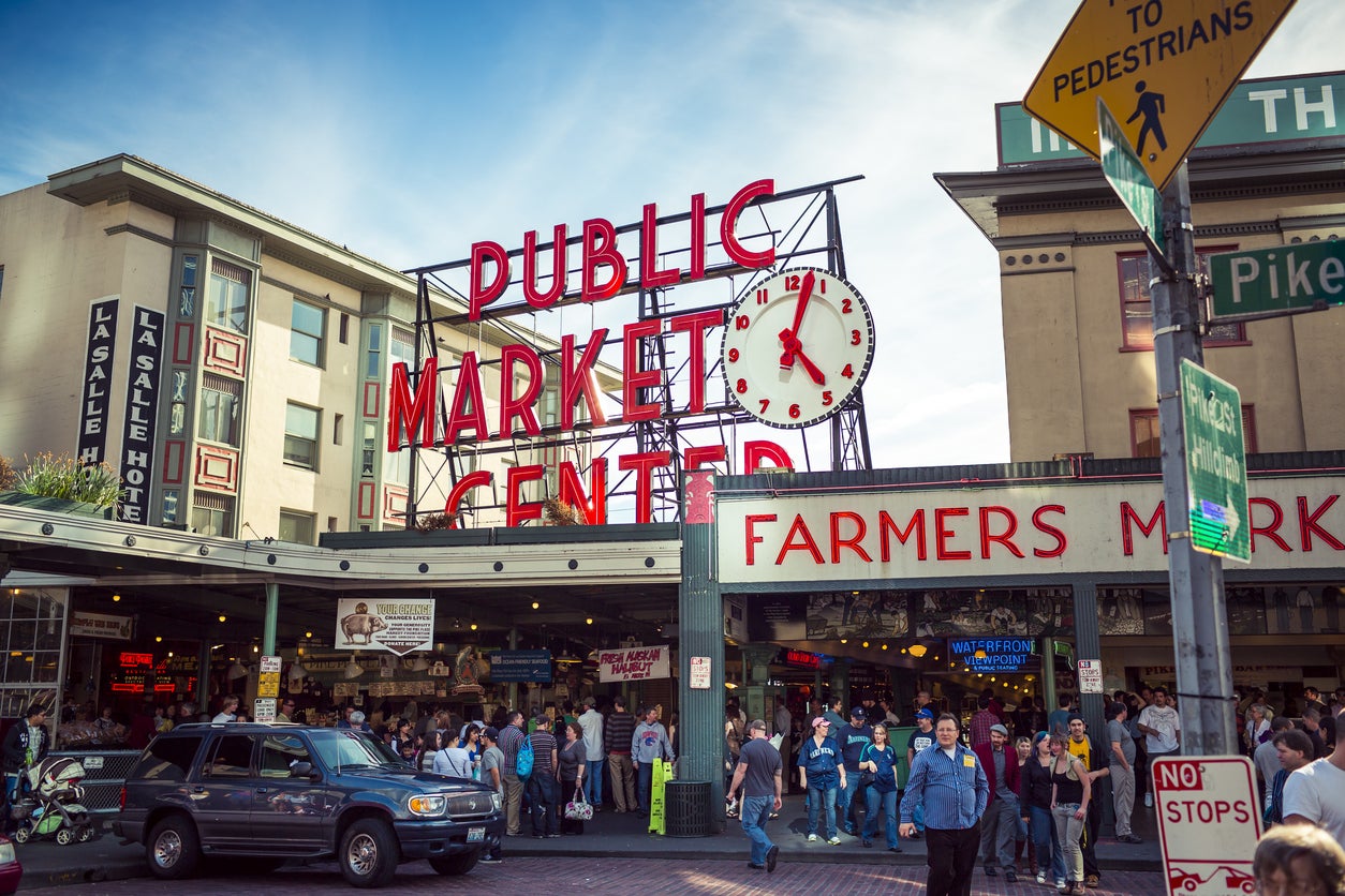 Pike Place Market has been made famous by films like Sleepless in Seattle (Getty)