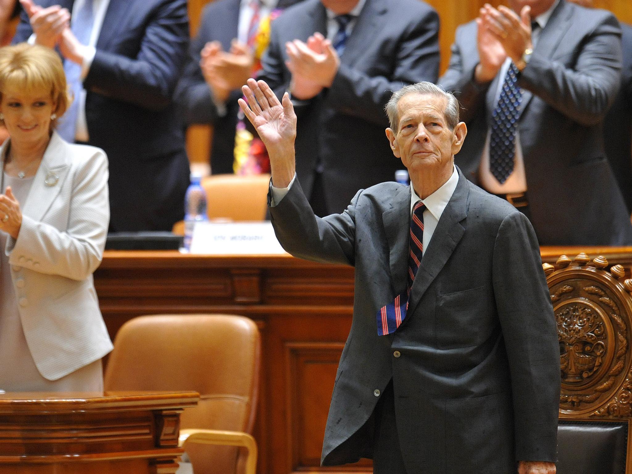 Michael at the Romanian Parliament in Bucharest in 2011. Many looked to him as an ideal candidate for lead the nation after the Ceausescu regime collapsed in 1989, but it was not to be