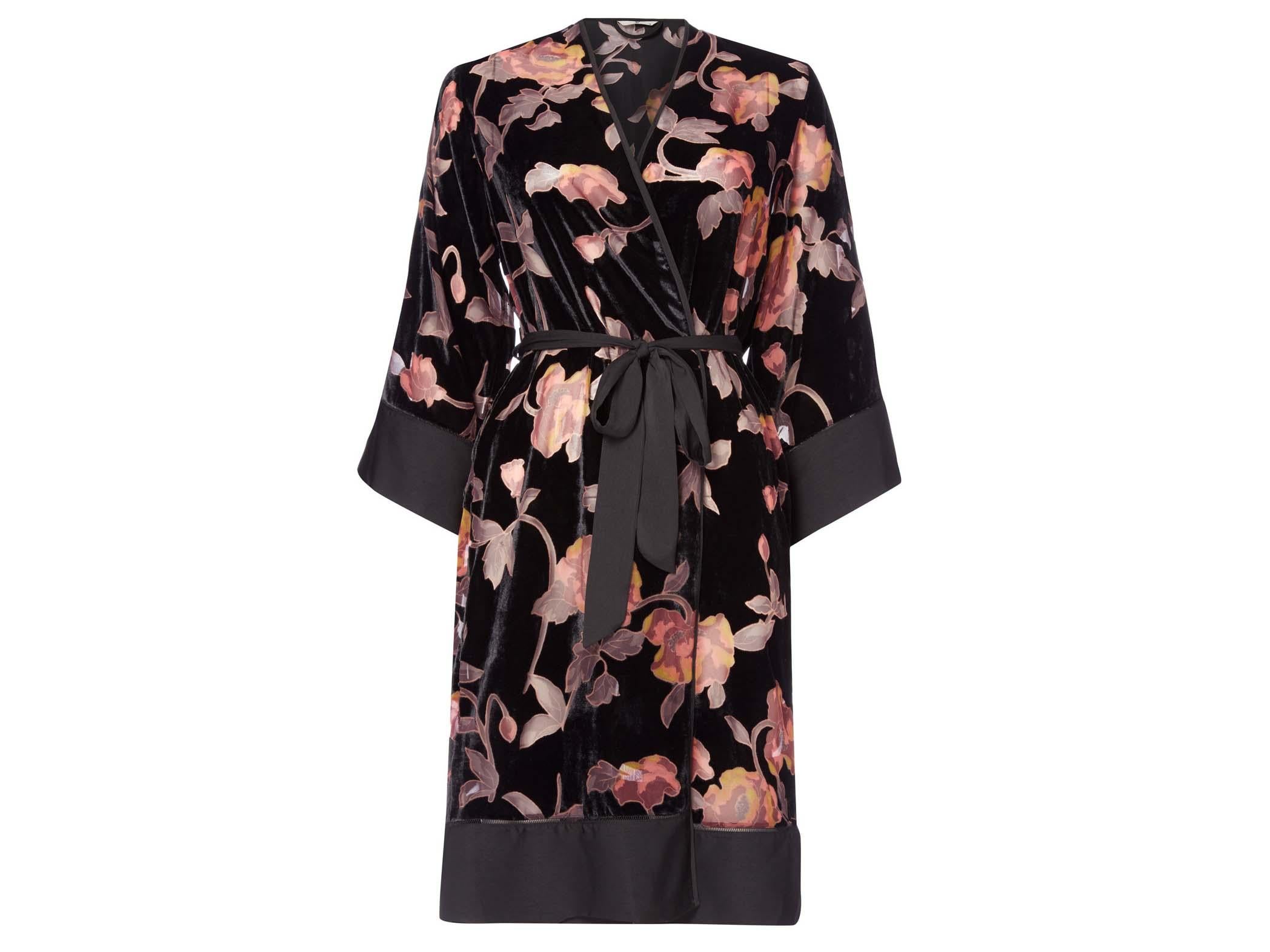 Premium Floral Devore Robe, £32, Sainsburys