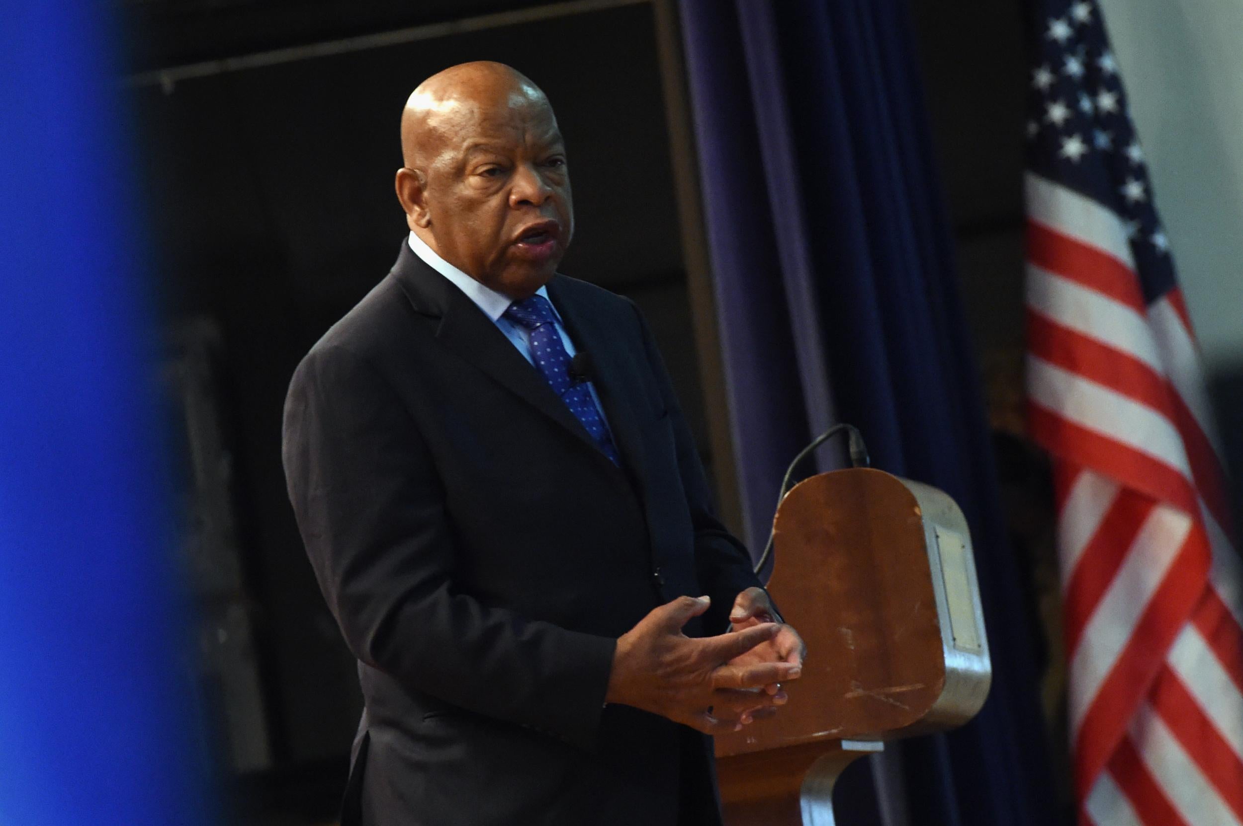 Congressman John Lewis addresses audience attending a Nashville Public Library awards ceremony