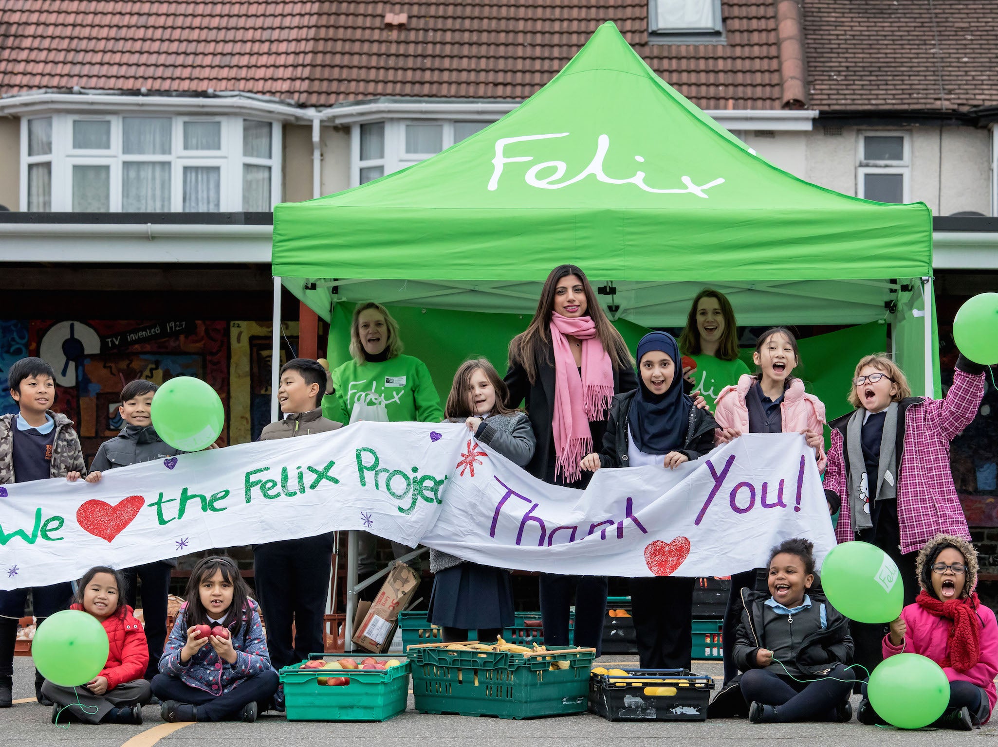 Children at Stanhope Primary School in Greenford celebrate as our appeal reaches £500,000