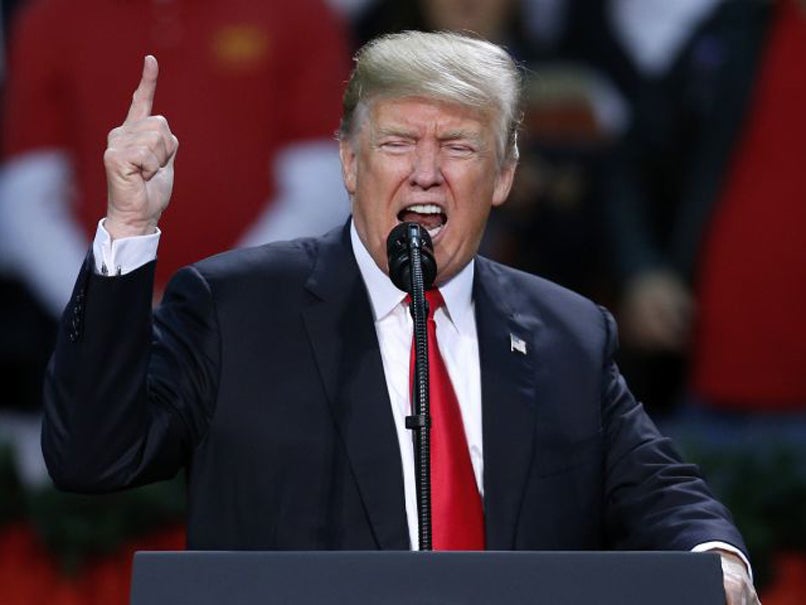 President Donald Trump speaks during a rally in Pensacola, Florida