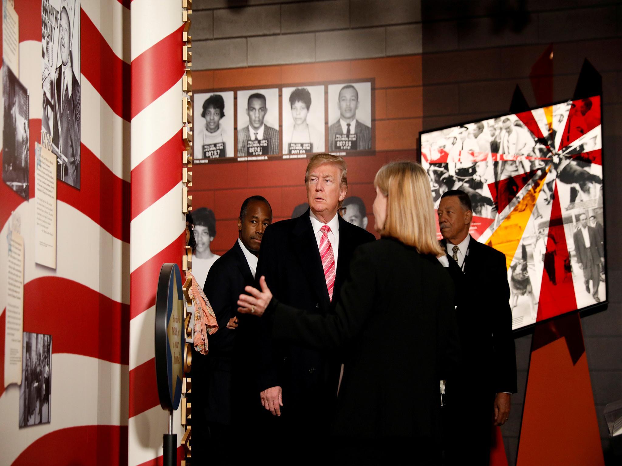 The head of state showed his appreciation for former civil rights leaders during a museum visit over the weekend