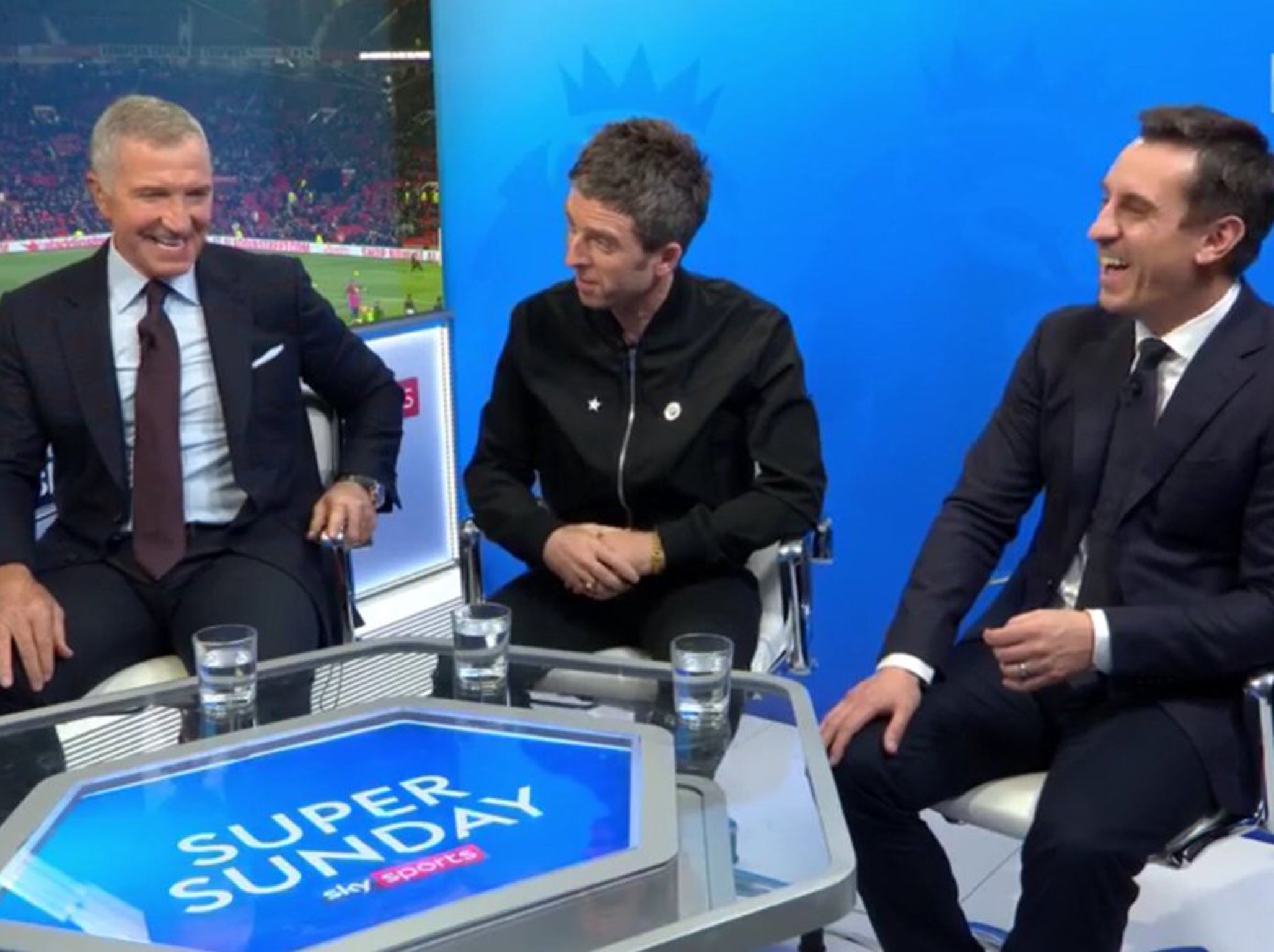 Noel Gallagher was invited into the Sky Sports studio for their Manchester derby coverage