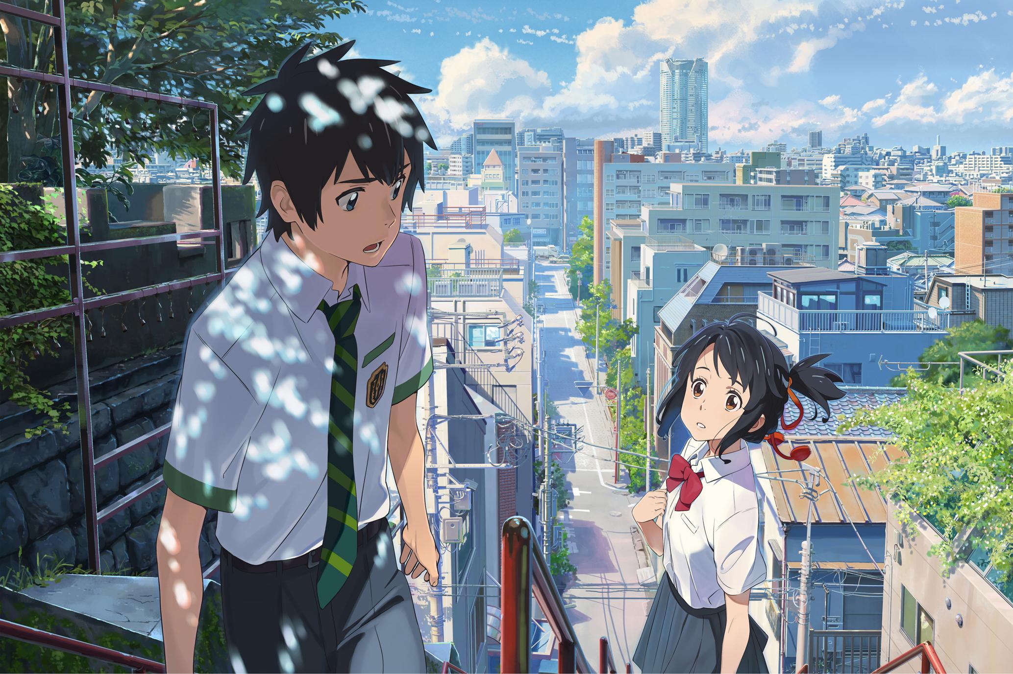 Mitsuha wakes up in Taki’s body, and he in hers (Toho)