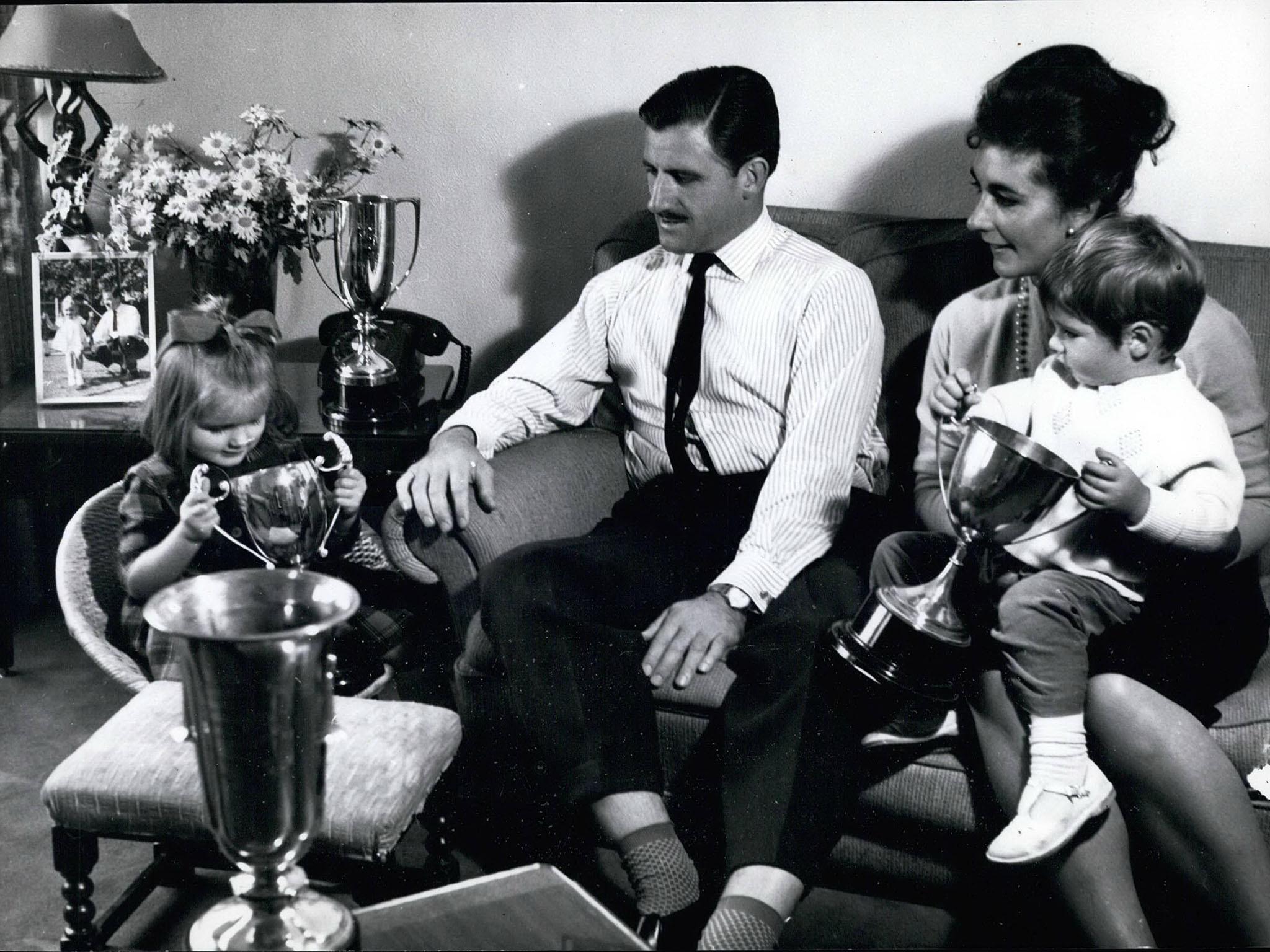 Bette and Graham Hill with their children Brigitte and Damon in 1968