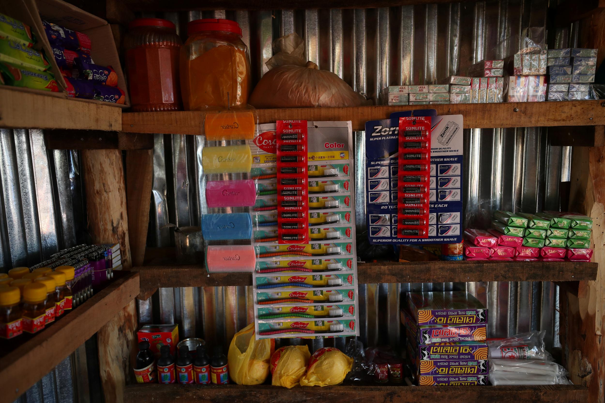 Healthcare products are displayed for sale in a shop near Cox's Bazar (Reuters)