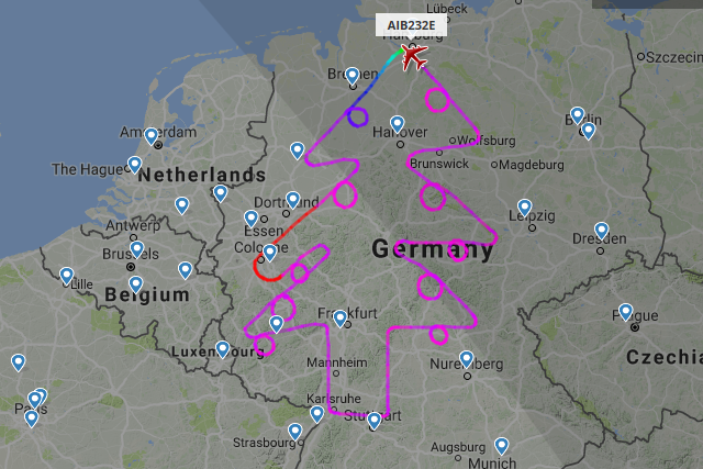 The Christmas tree flight path