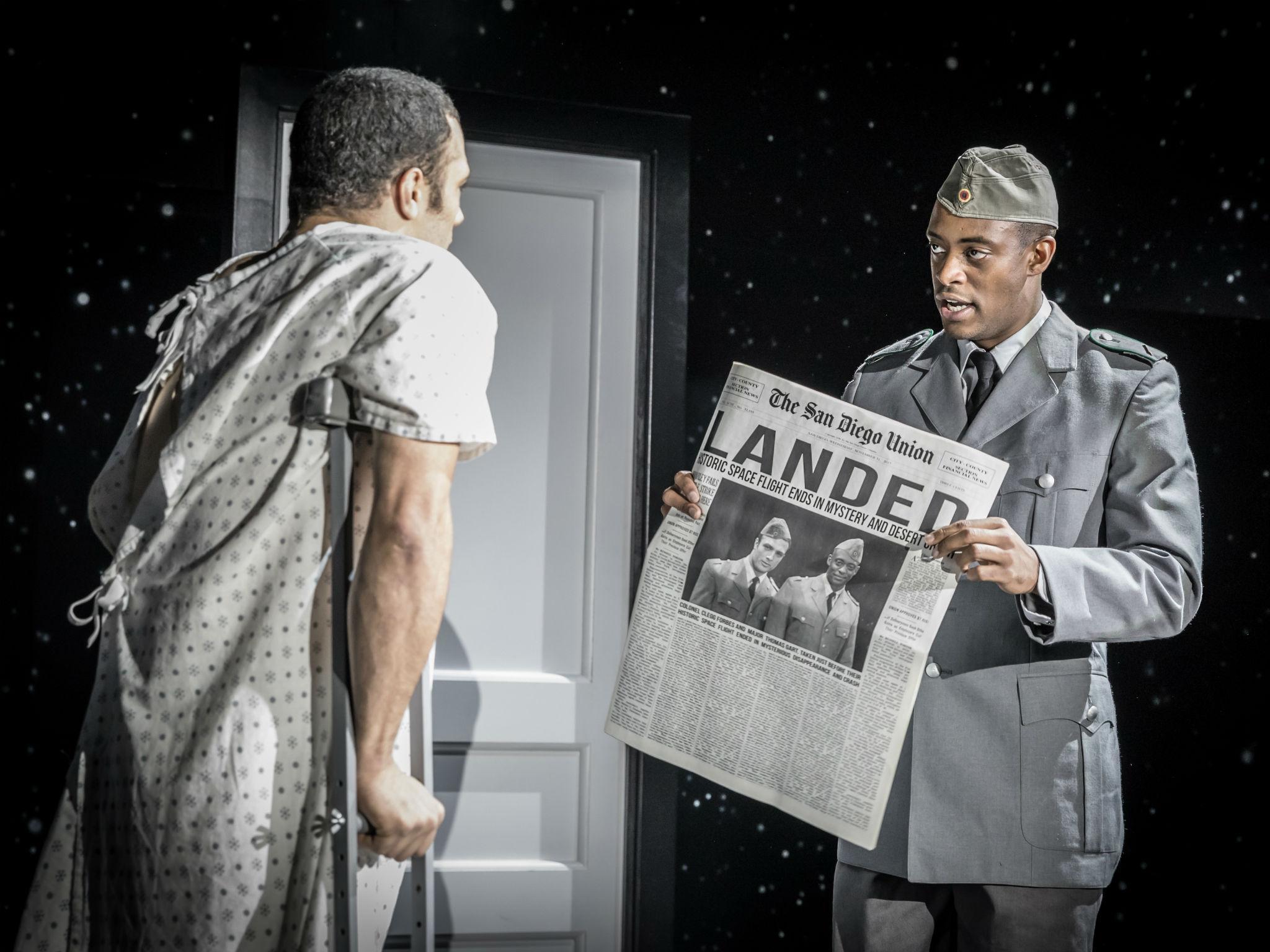 Cosmo Jarvis (left) and Oliver Alvin-Wilson in ‘The Twilight Zone’ at the Almeida Theatre