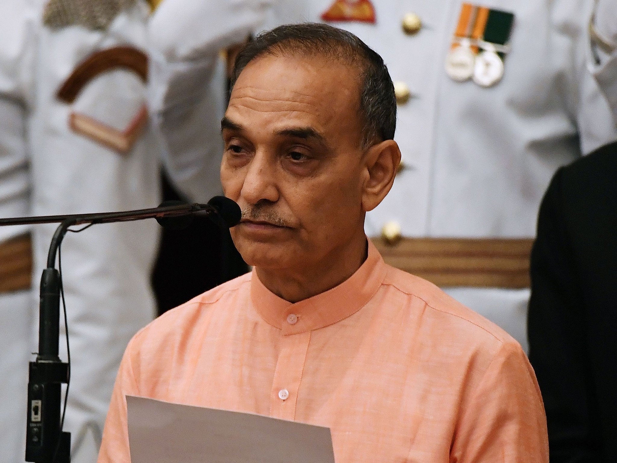 Former Mumbai police chief Satyapal Singh during the swearing-in ceremony of new ministers at the Presidential Palace in New Delhi on 3 September 2017