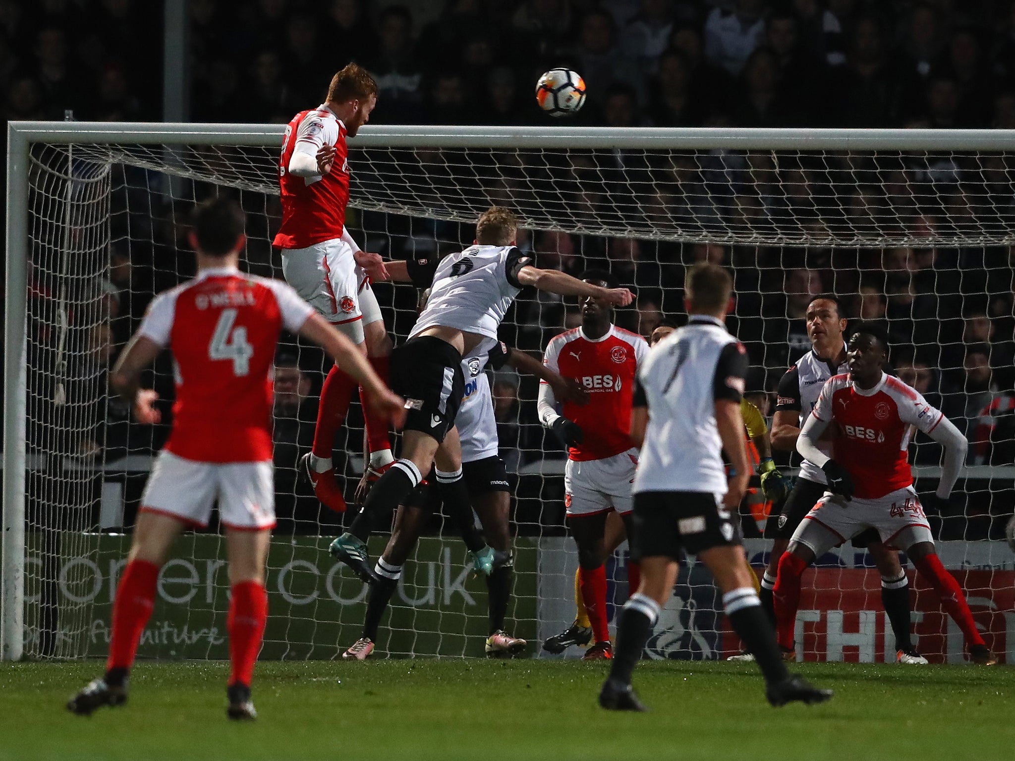 Cian Bulger rises to head in Fleetwood Town's opening goal