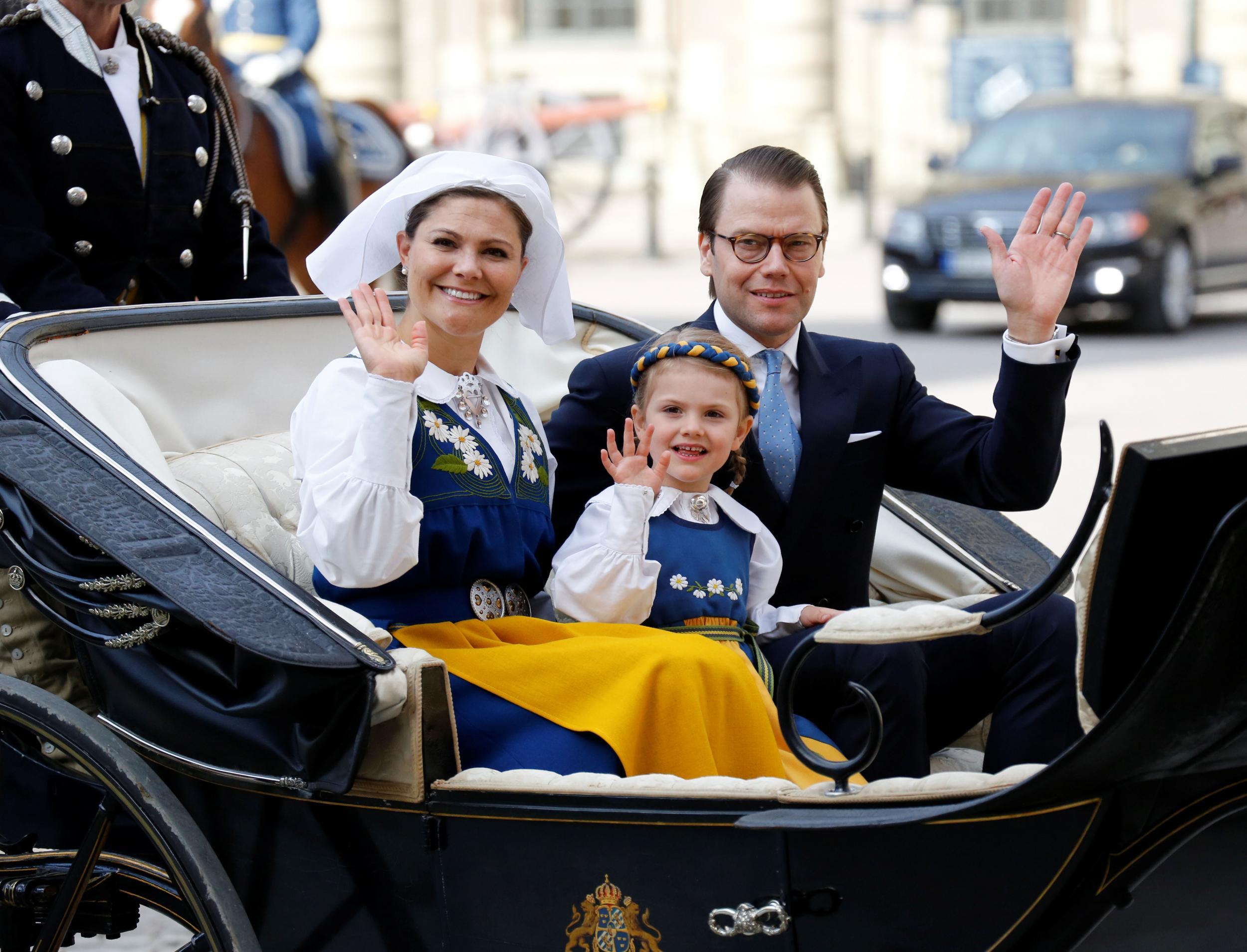 Crown Princess Victoria with her husband Prince Daniel and their daughter Princes Estelle