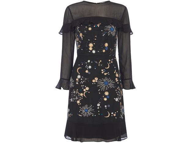 Nancy Embellished Galaxy Dress, £145, Whistles