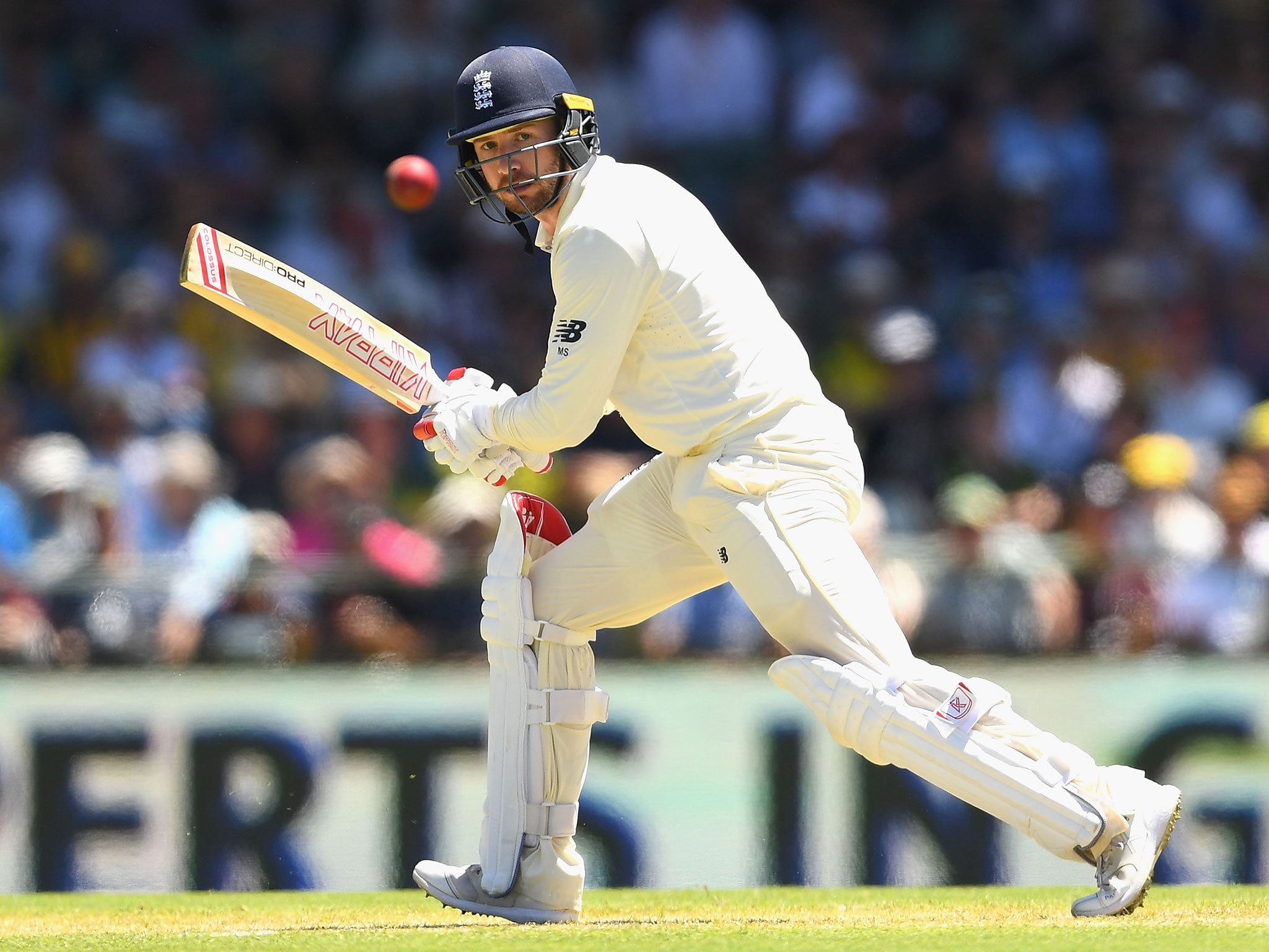 Mark Stoneman in action on the third day of the first Test