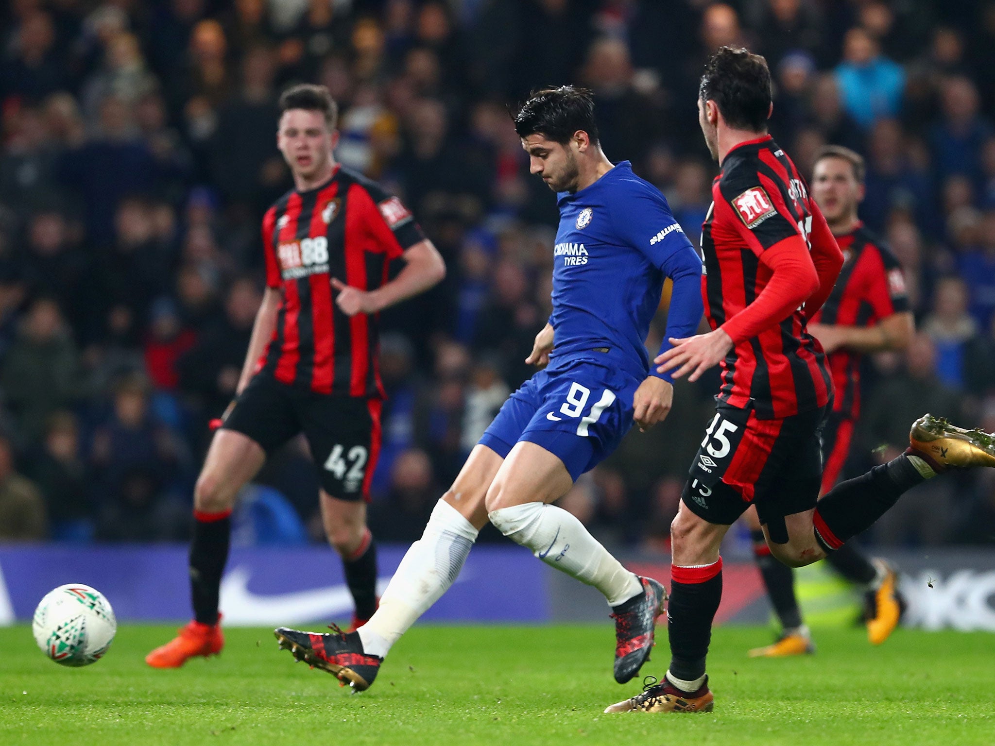 Alvaro Morata fires in from close range to secure victory for the hosts